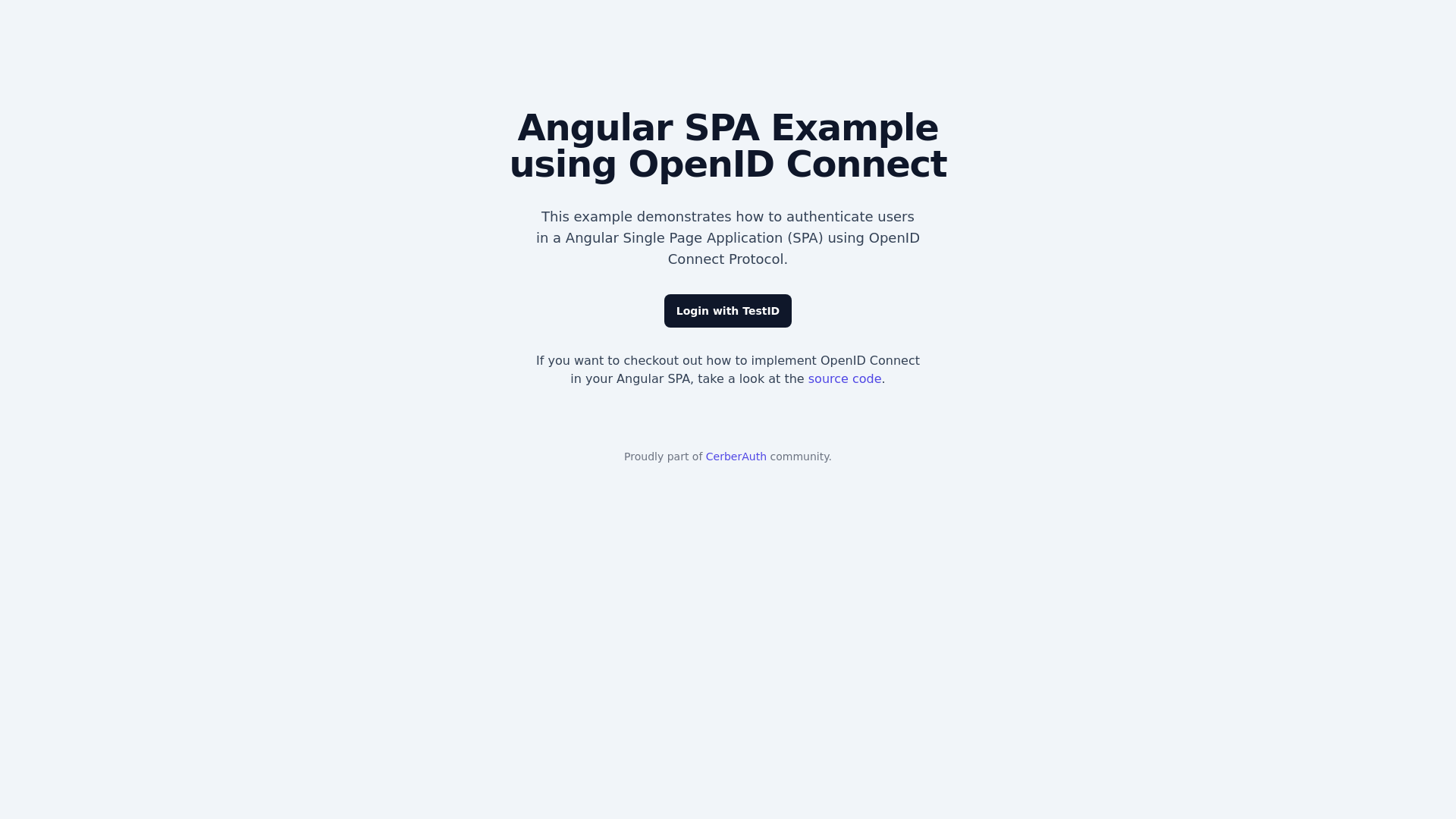 website screenshot of https://cerberauth-angular-spa-oidc.pages.dev/