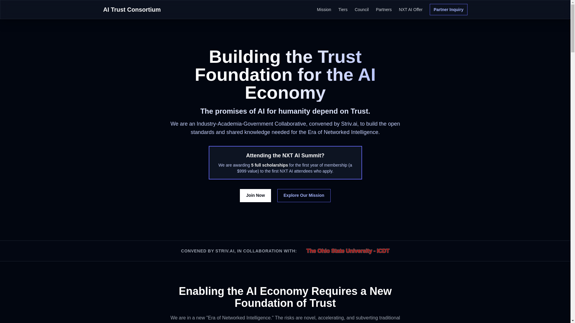 website screenshot of https://aitrustconsortium.pages.dev/