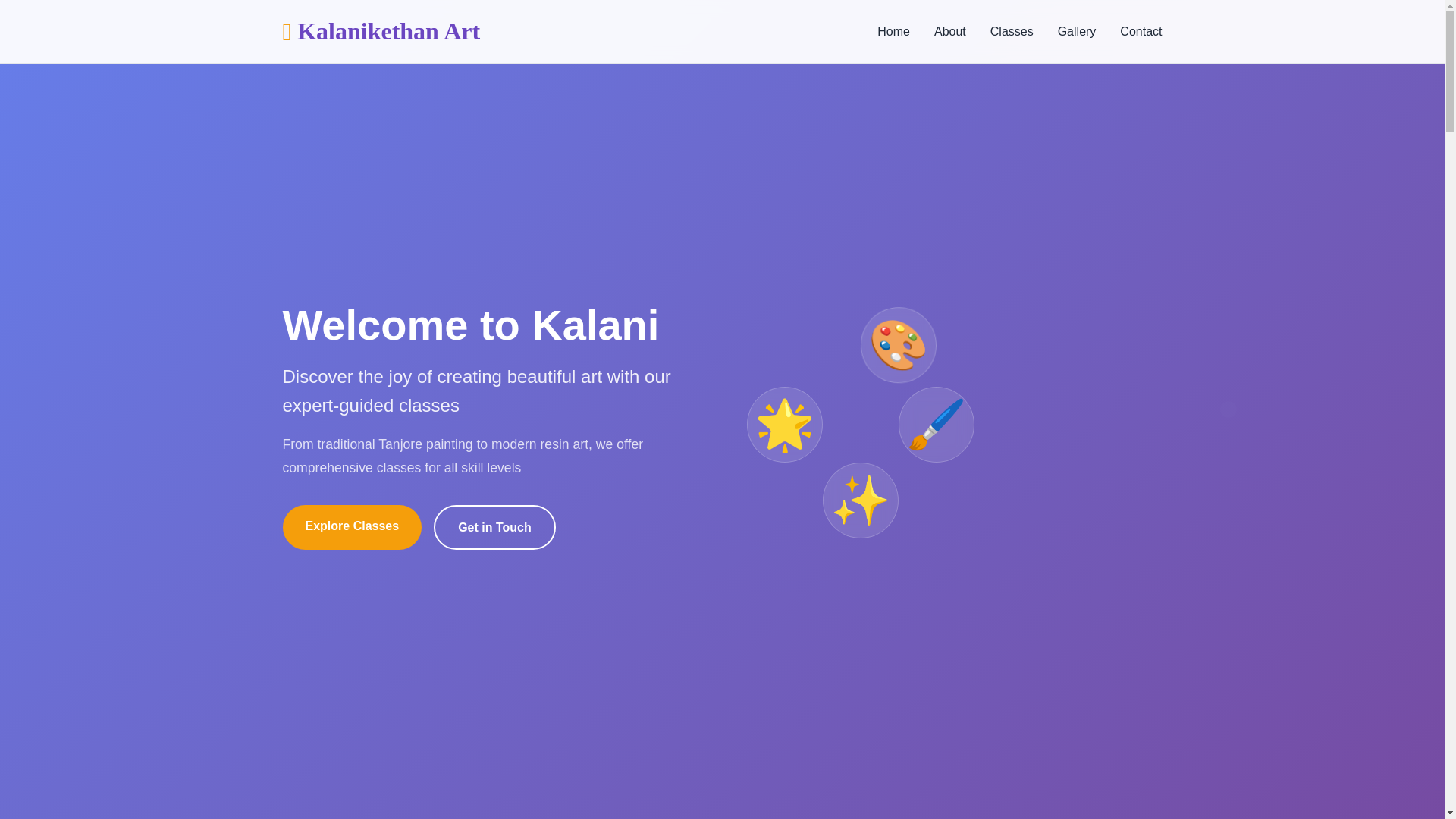 website screenshot of https://kalanikethan.art/