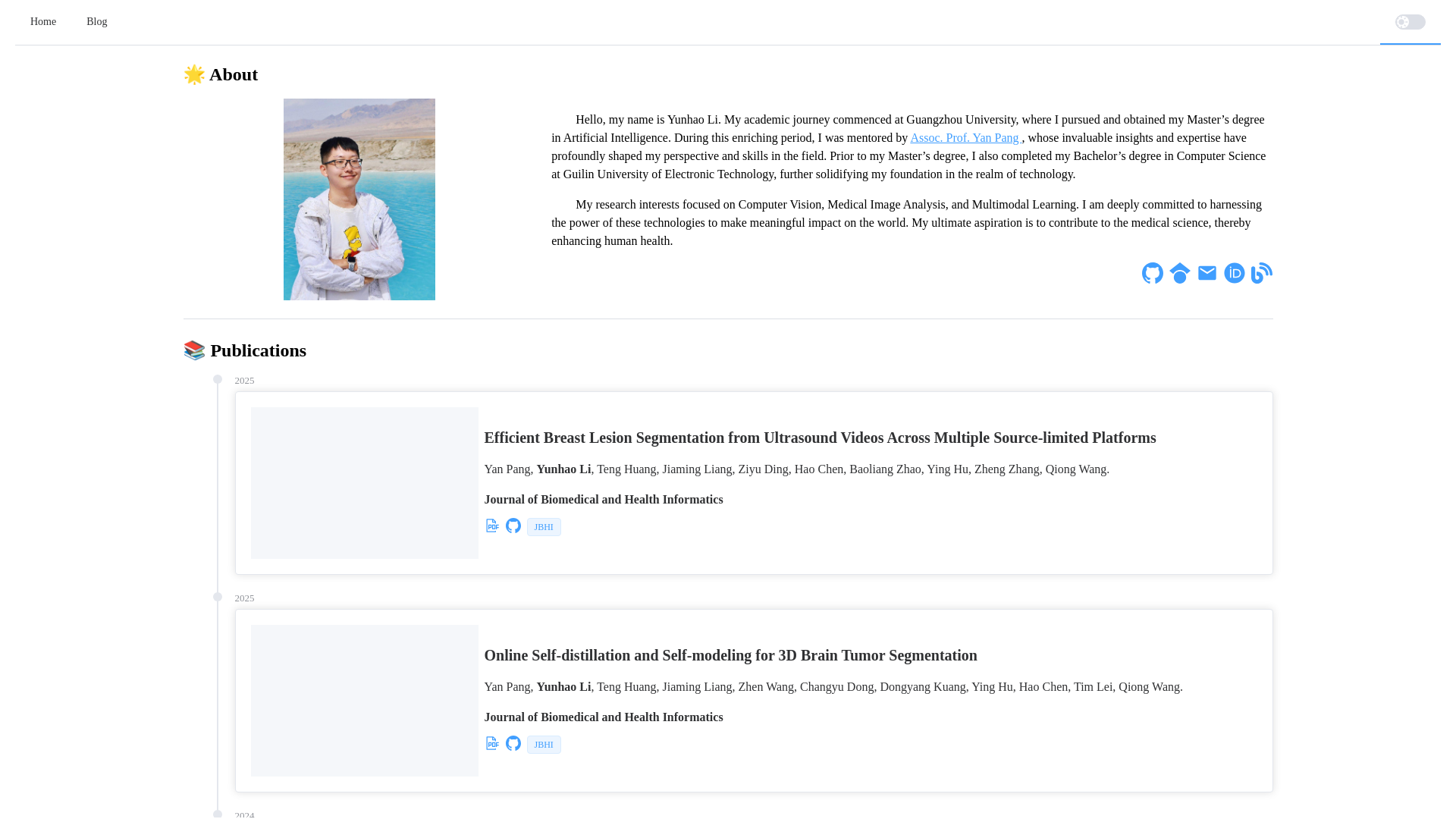 website screenshot of https://yunhaoli24-github-io.pages.dev/
