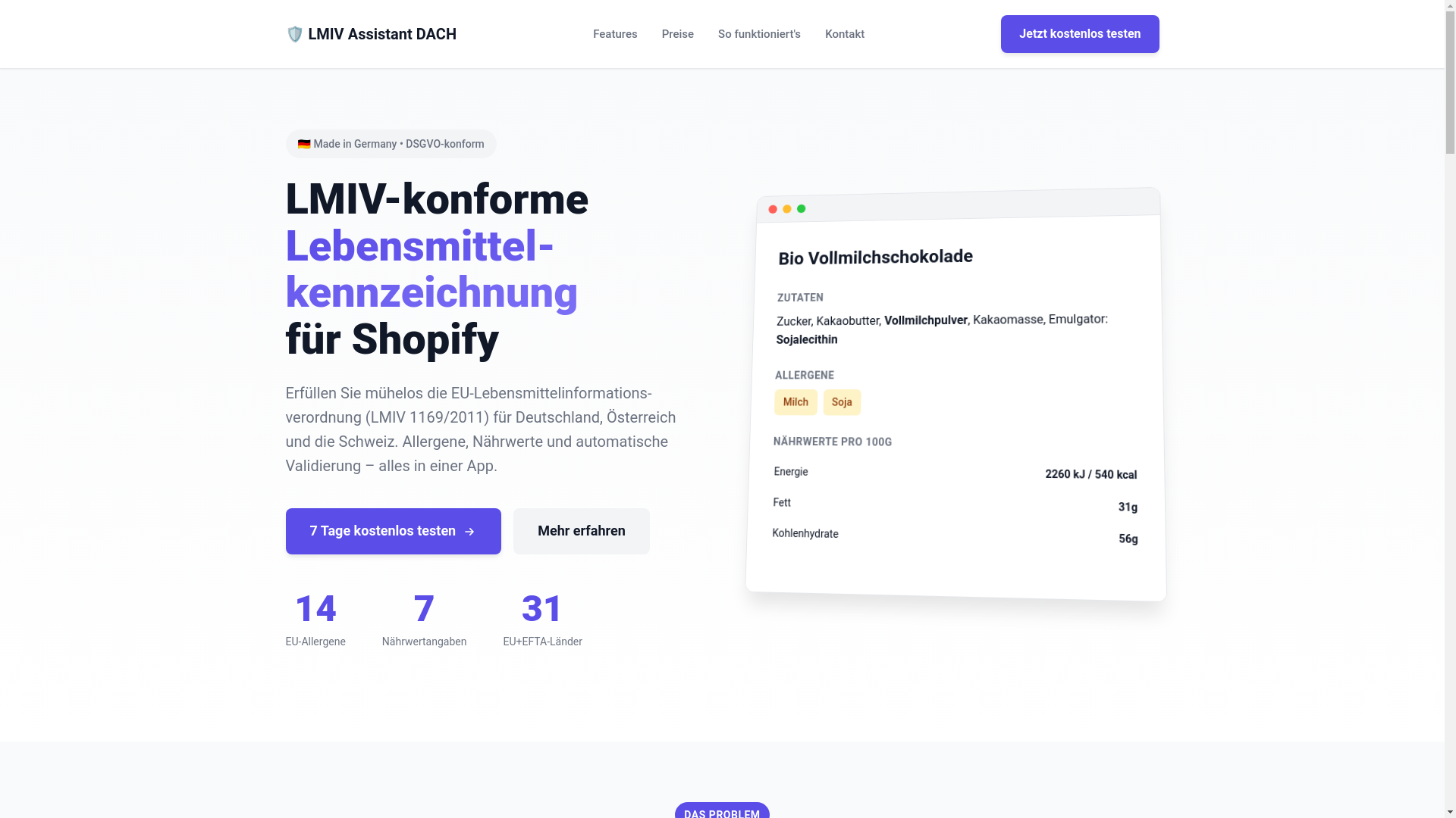 website screenshot of https://lmiv-assistent.eu/