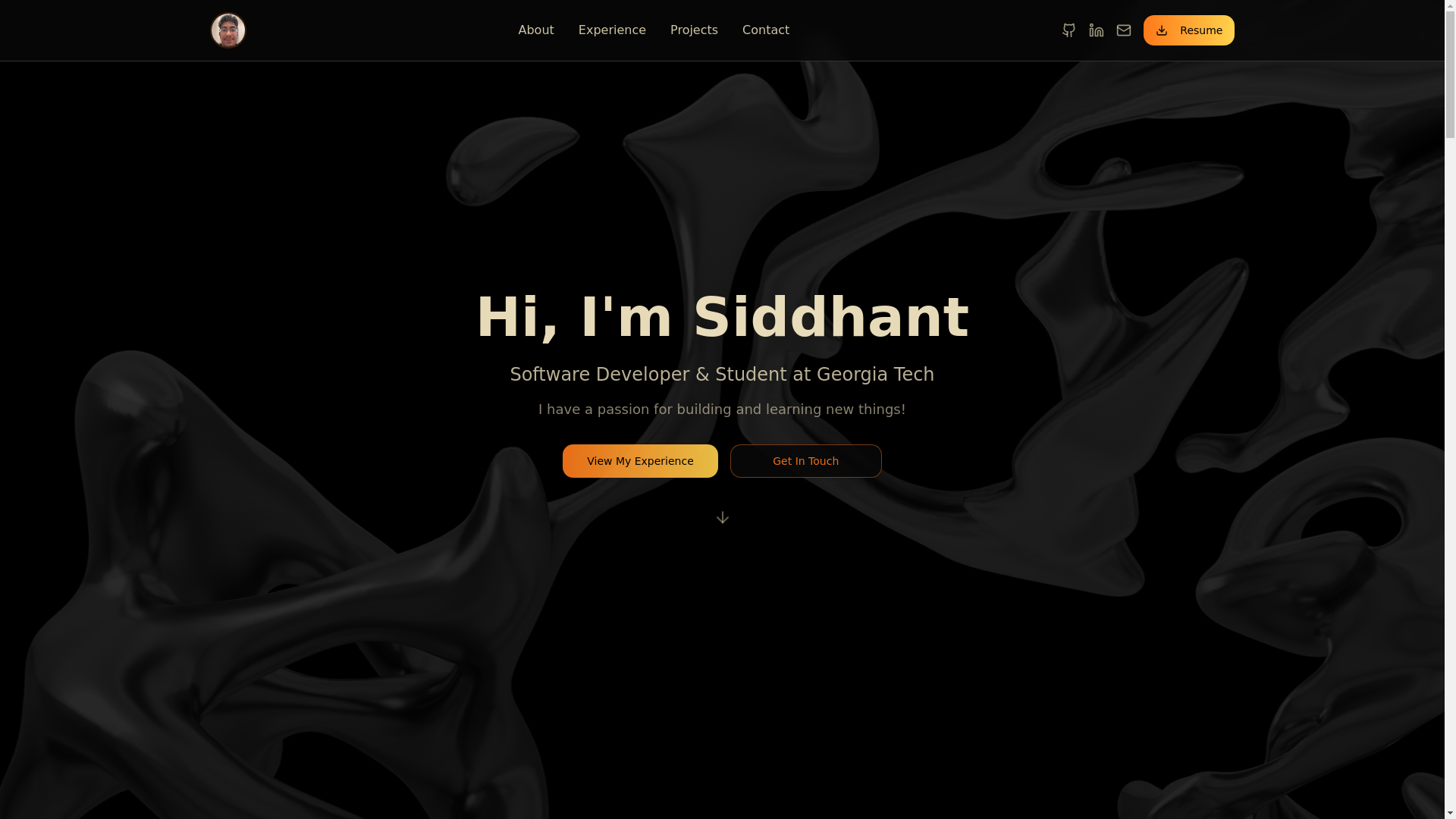 website screenshot of https://siddhant-srivastava.com/