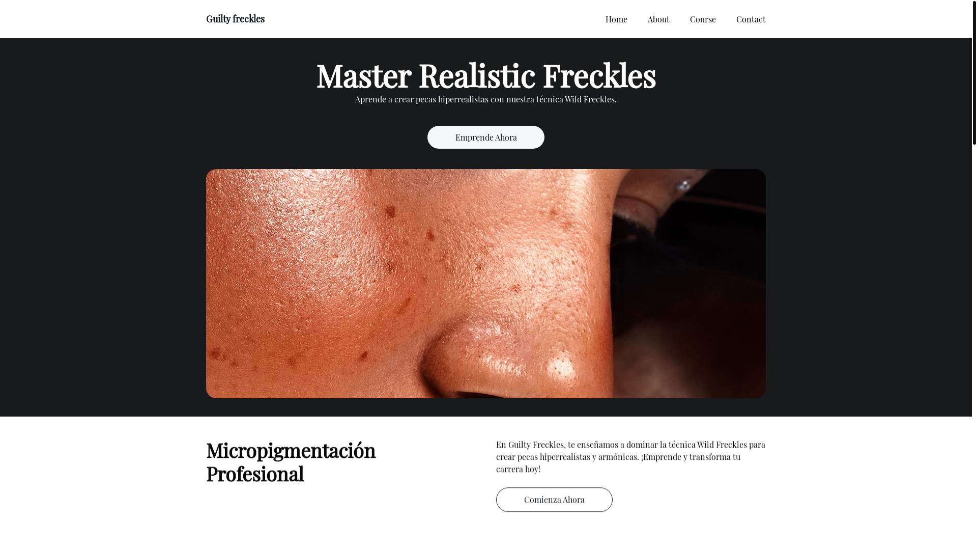 website screenshot of https://guiltyfreckles.es/