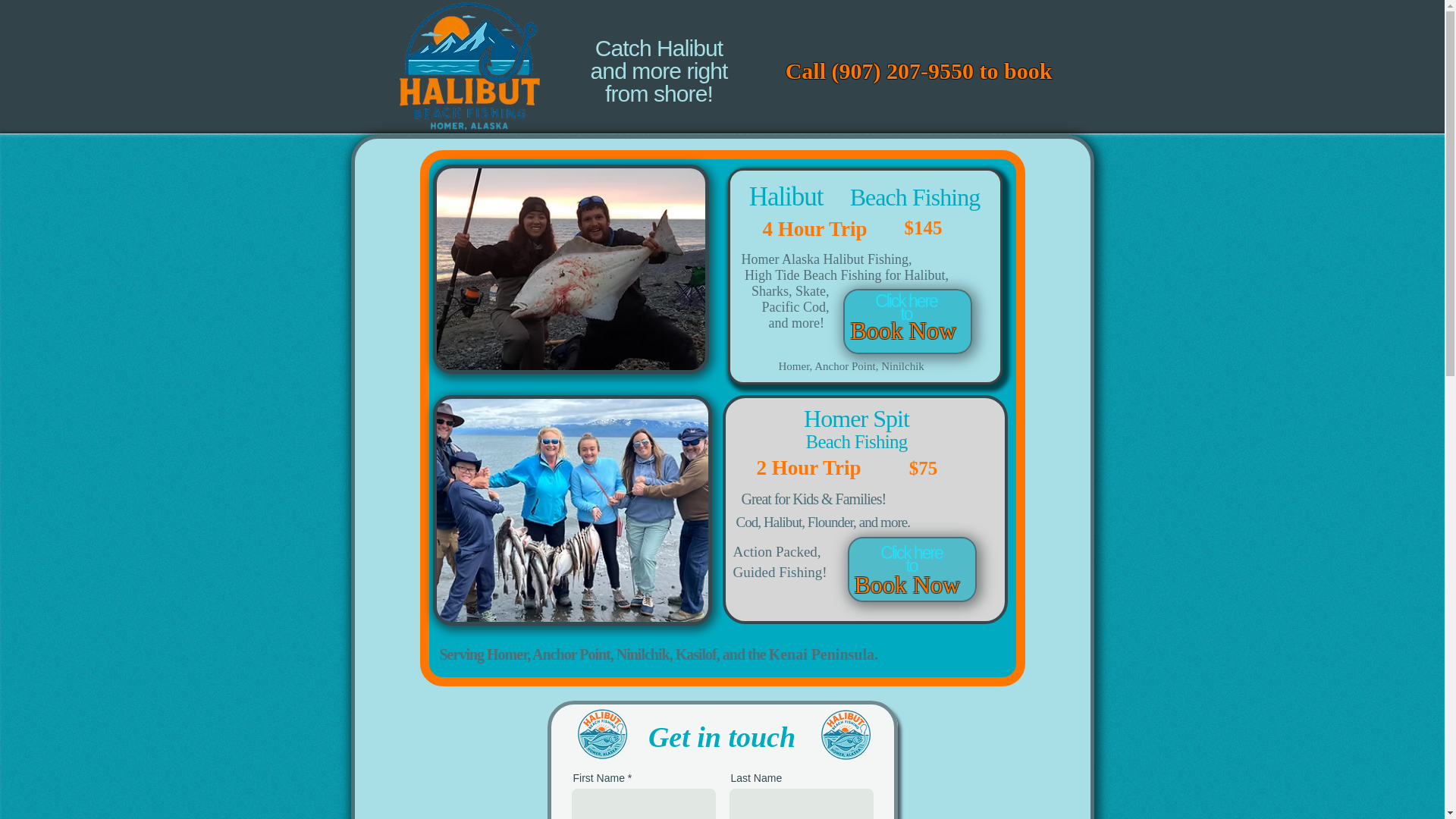website screenshot of https://halibutbeachfishing.com/