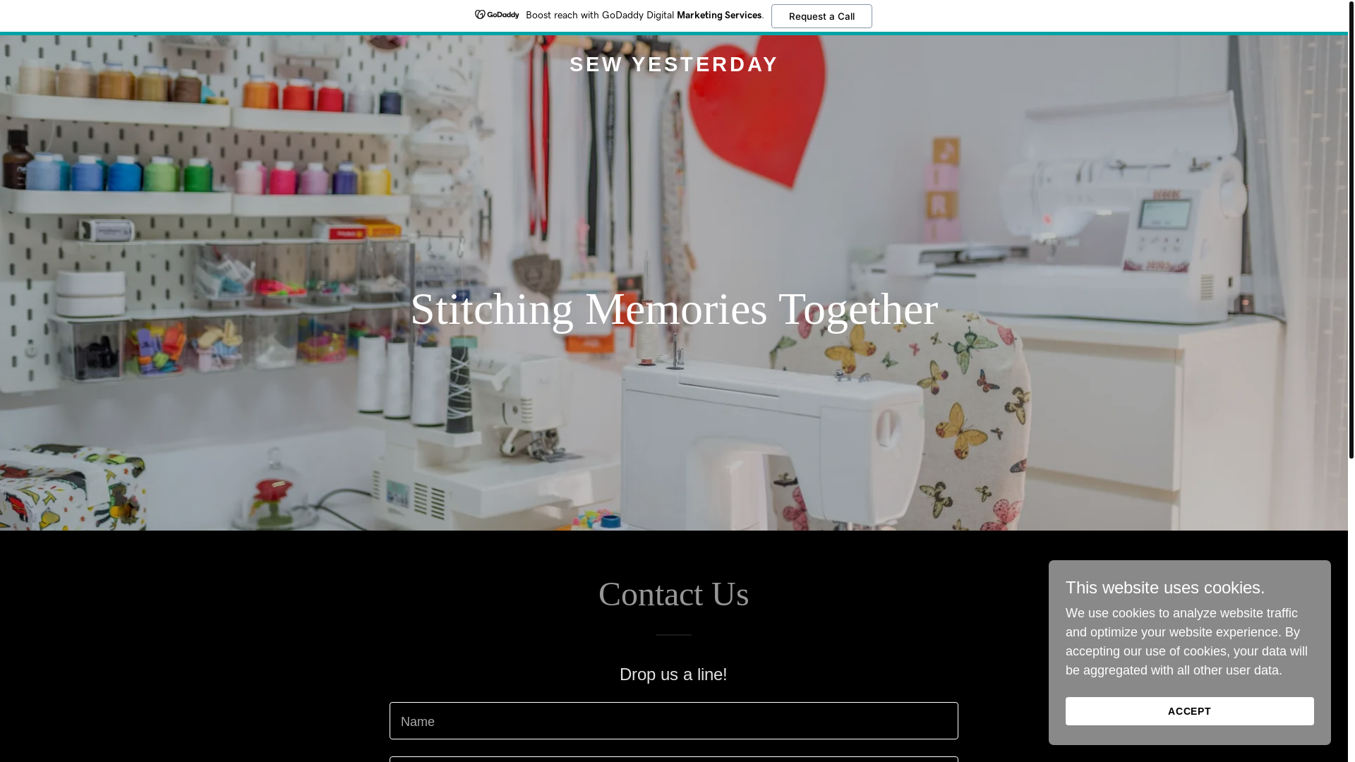 website screenshot of https://sewyesterday.ca/