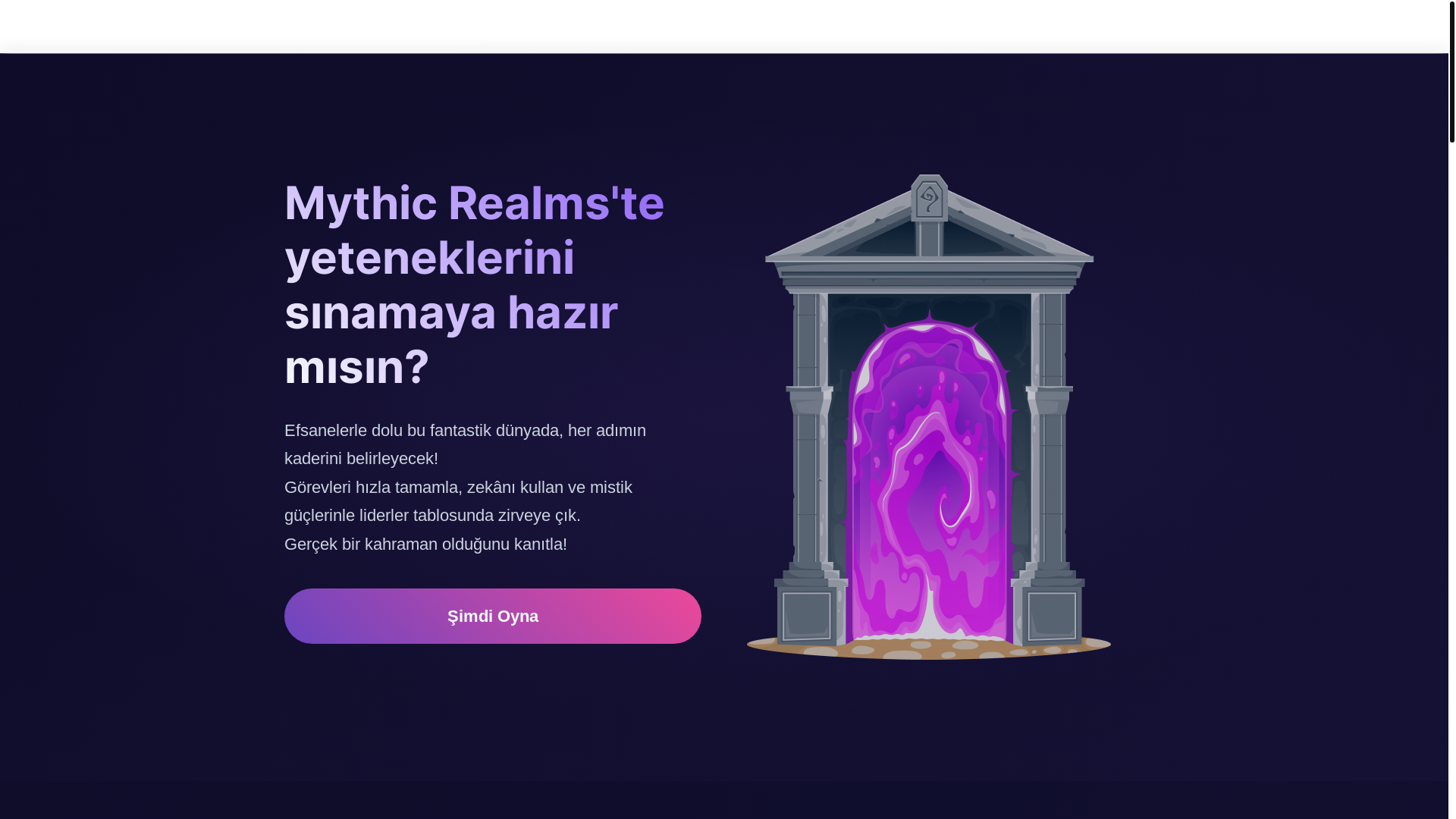 website screenshot of https://mythicrealmofmyths.com/