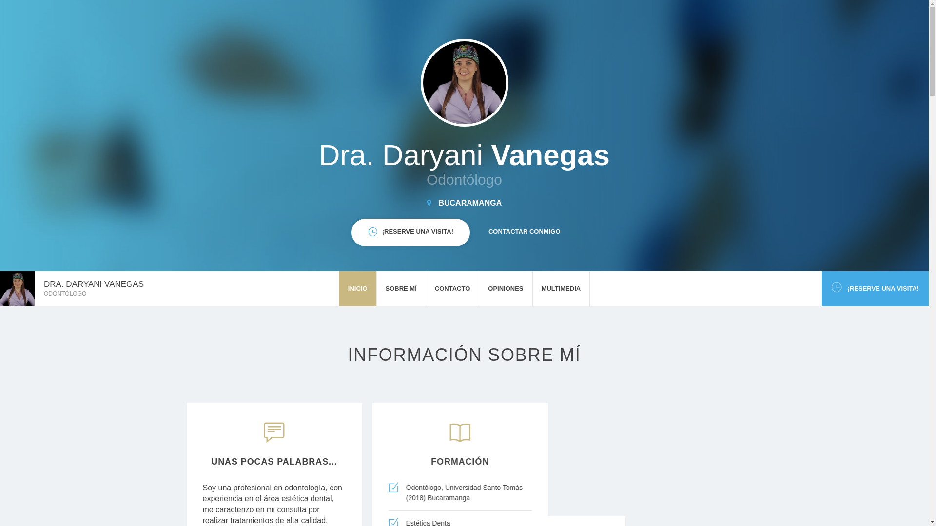website screenshot of https://daryanivanegasodontologia.com/