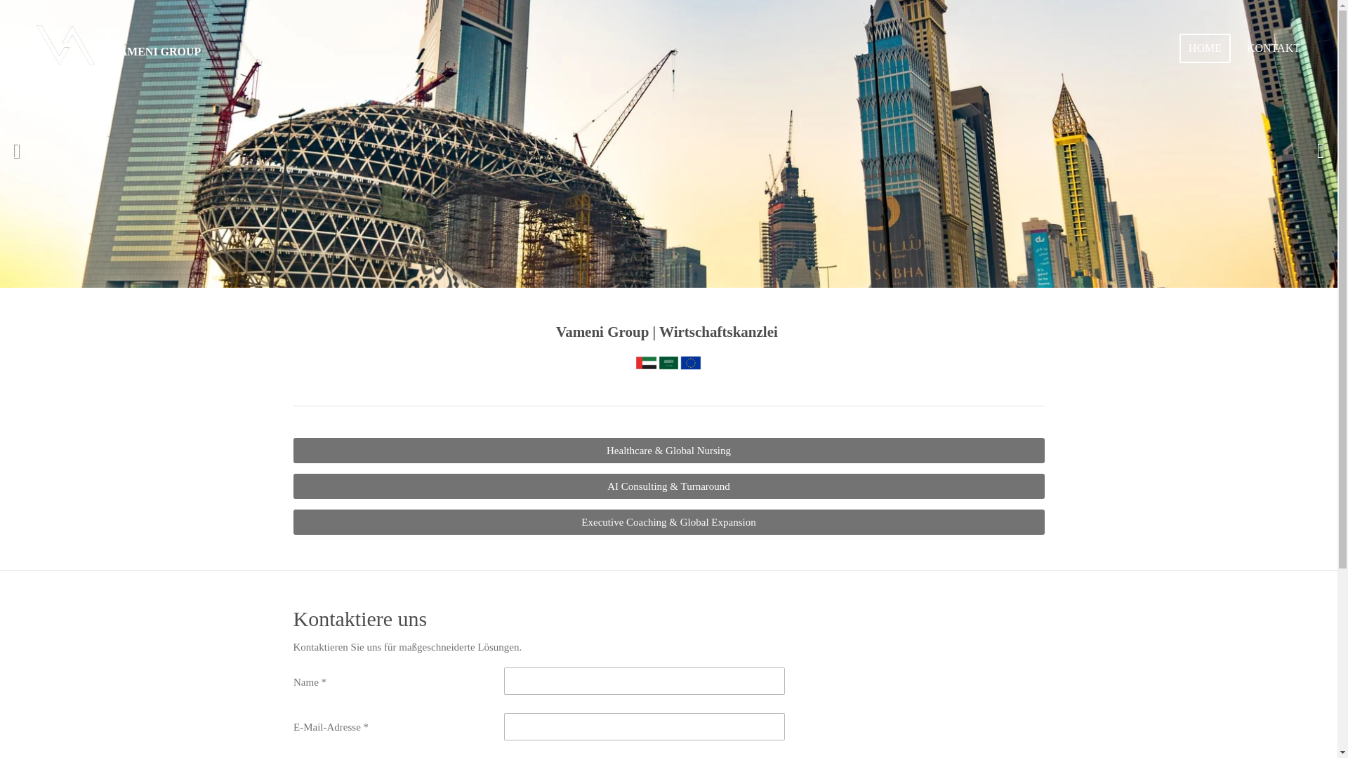 website screenshot of https://vameni-group.com/
