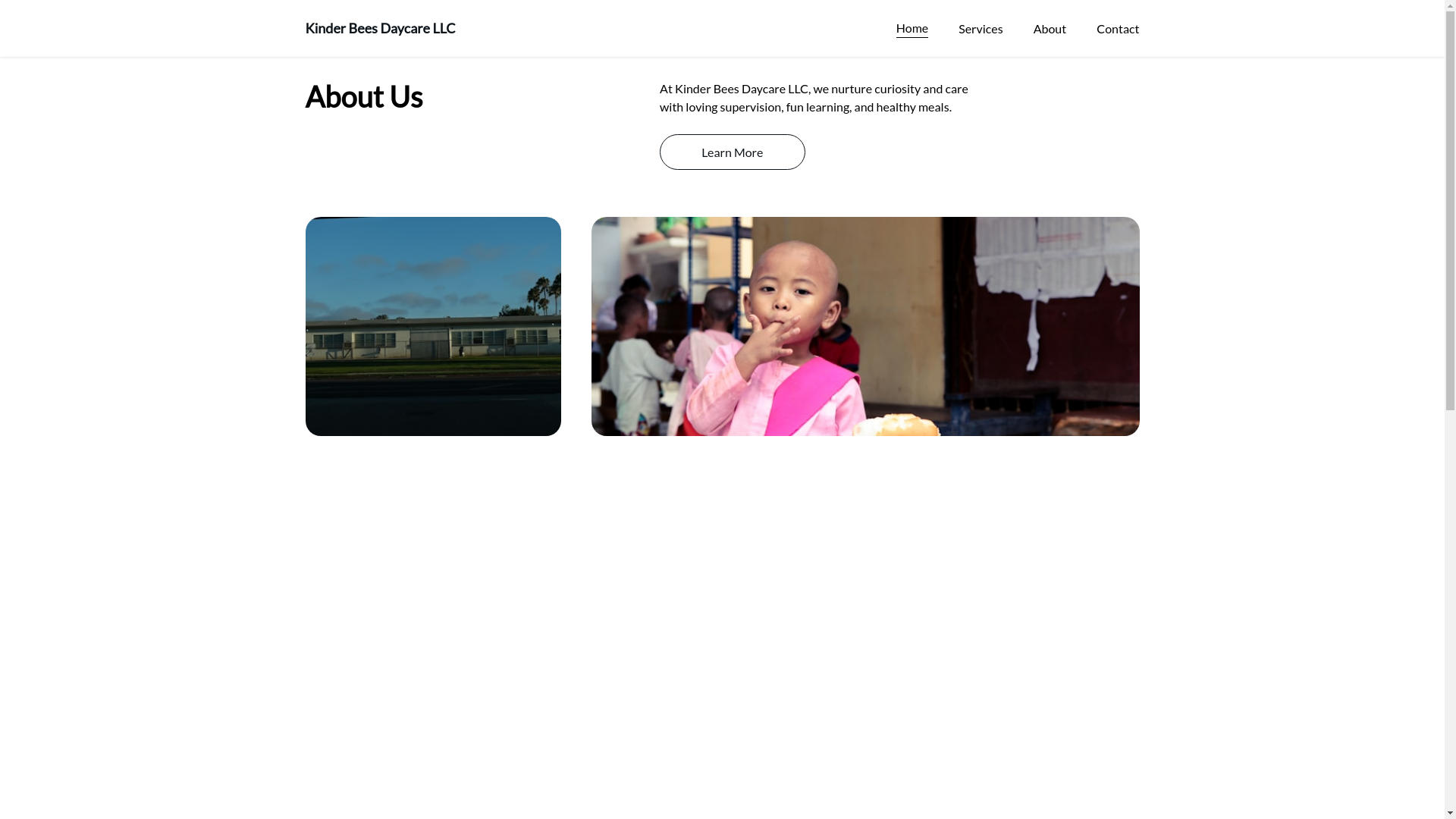 website screenshot of https://kinderbeesdaycare.com/