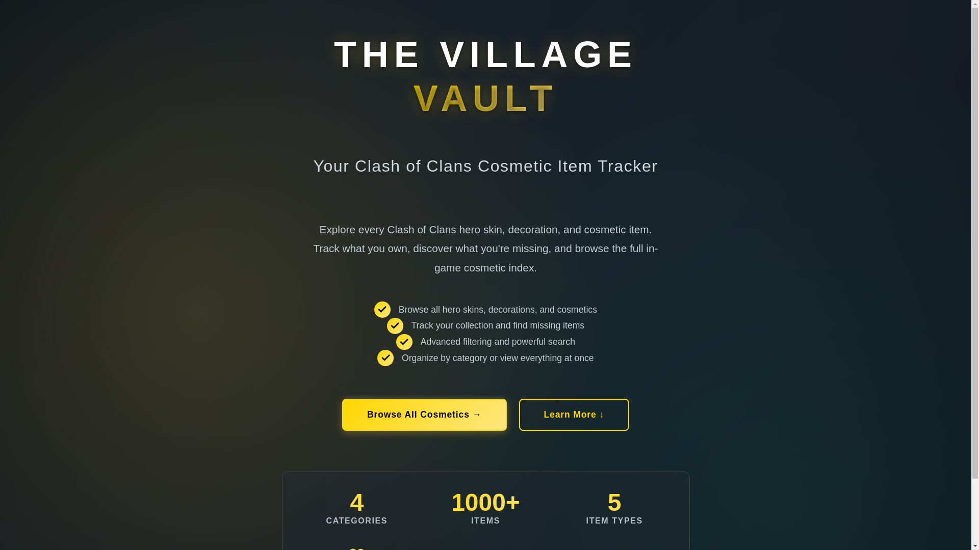 website screenshot of https://clashofclansvault.win/