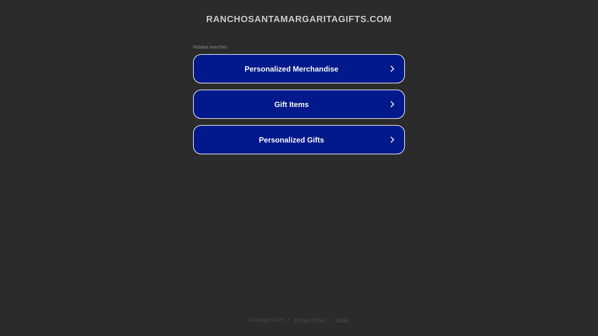 website screenshot of https://ranchosantamargaritagifts.com/