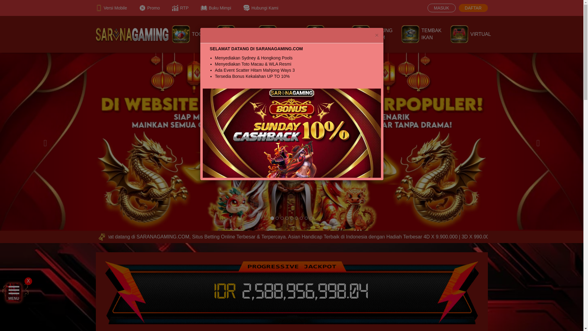 website screenshot of https://sarana4dgamingapk.click/