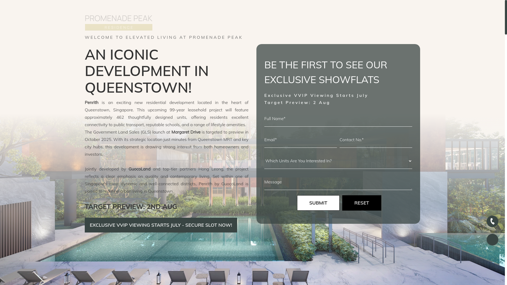 website screenshot of https://penrithcondoofficial.com/