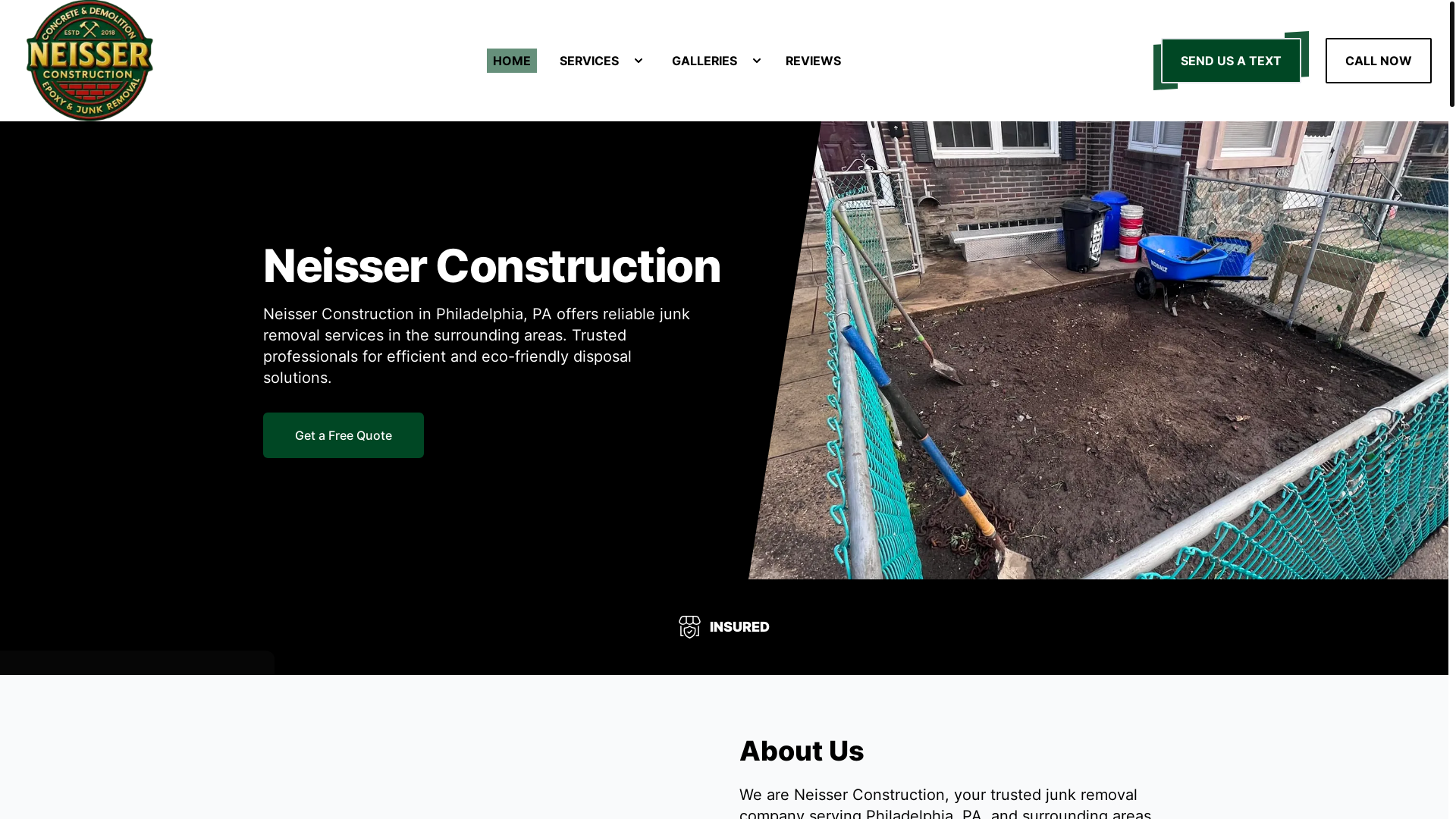 website screenshot of https://neisserconstruction.com/
