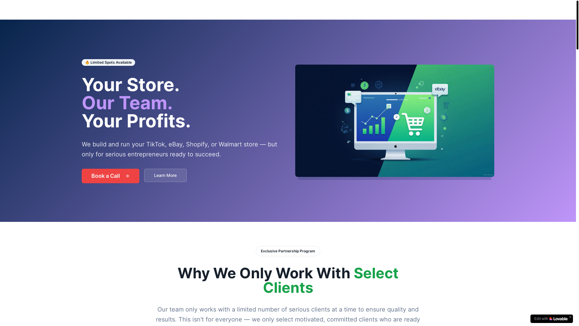website screenshot of https://ecomcapitalgroup.net/