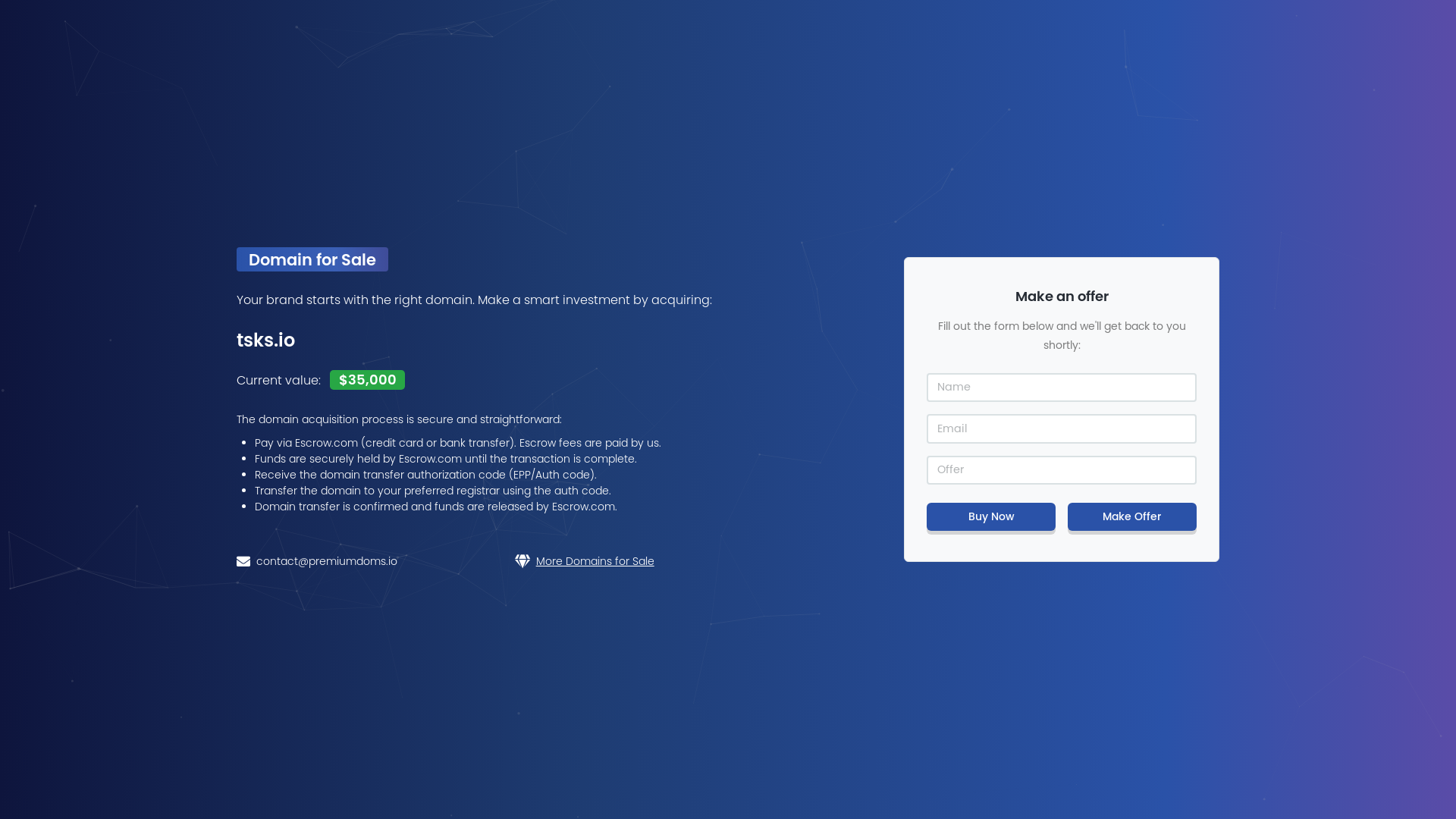 website screenshot of https://tsks.io/