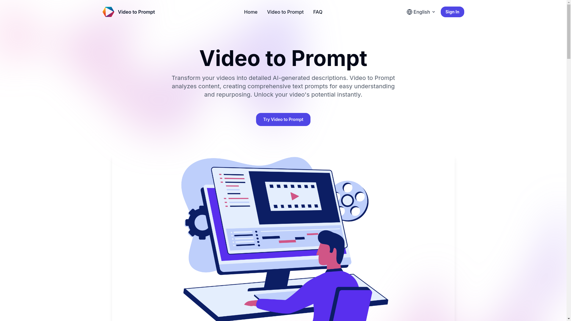 website screenshot of https://videotoprompt.pages.dev/