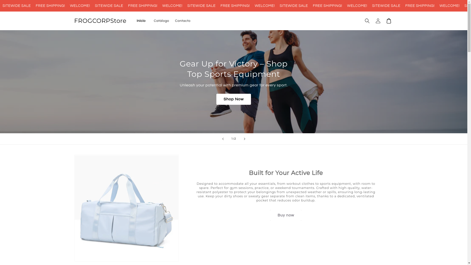 website screenshot of https://frogcorpstore.com/