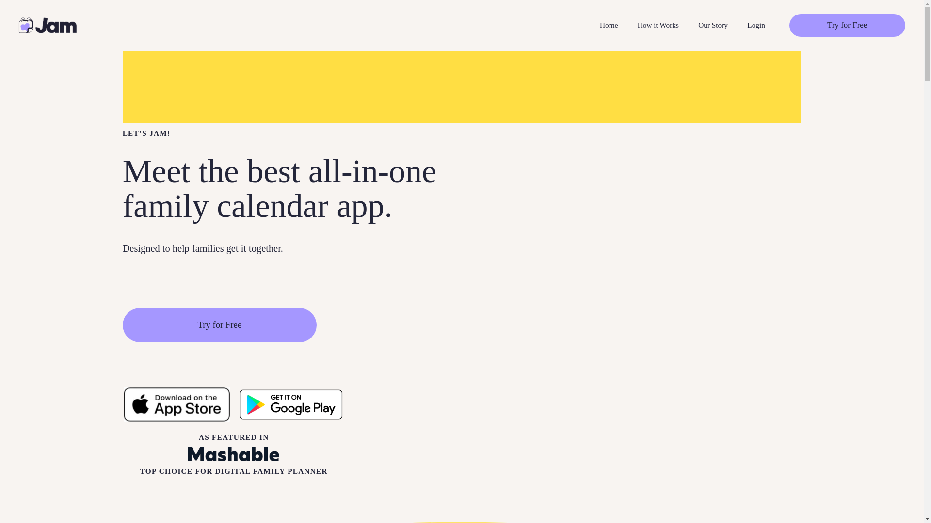 website screenshot of https://getjamcalendar.com/