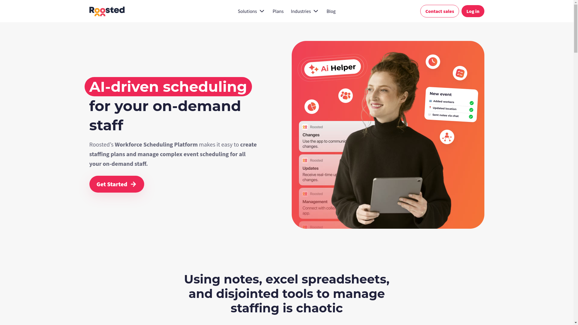 website screenshot of https://roostedhrs.com/