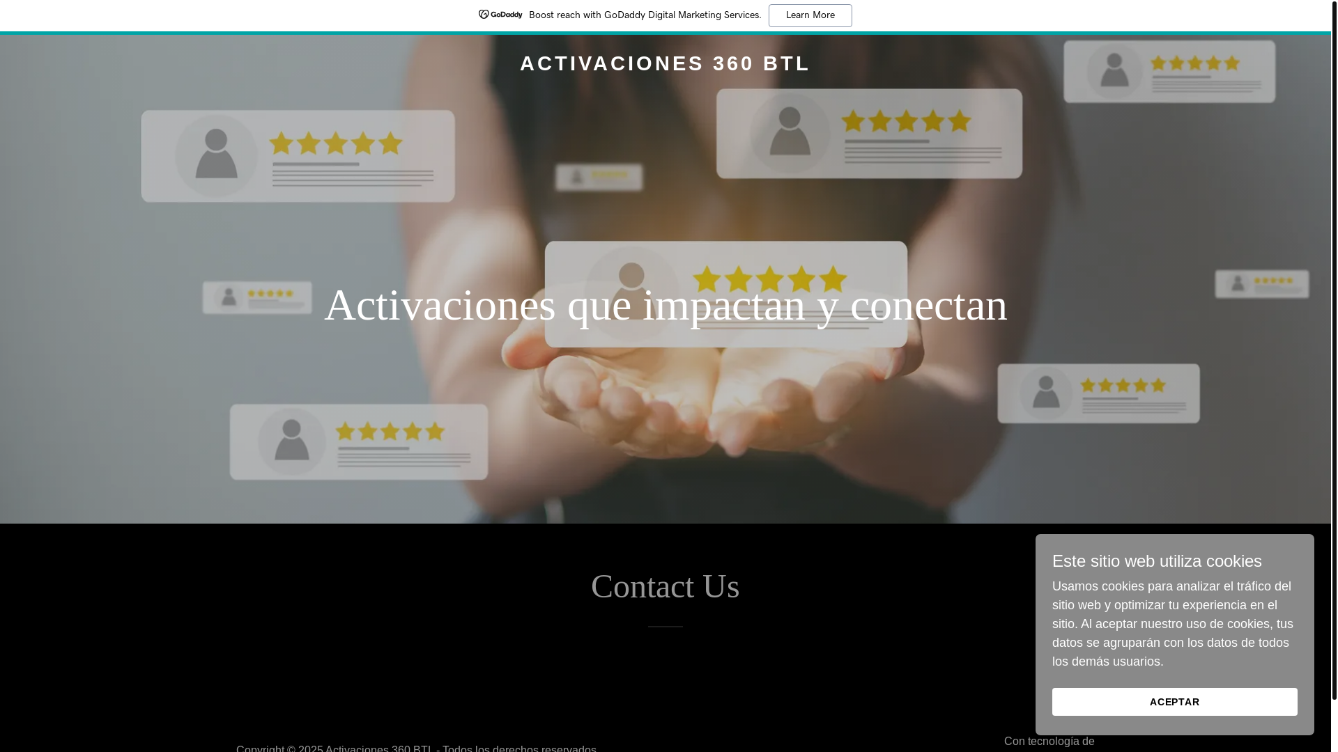 website screenshot of https://activaciones360btl.com/