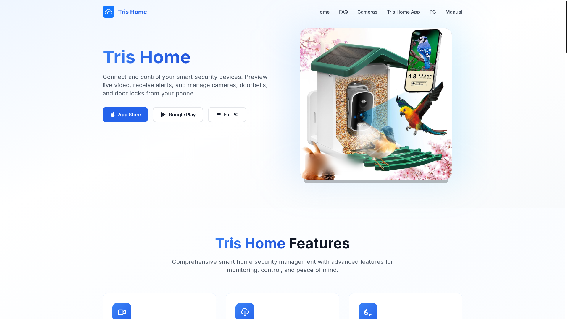 website screenshot of https://tris-home.pages.dev/