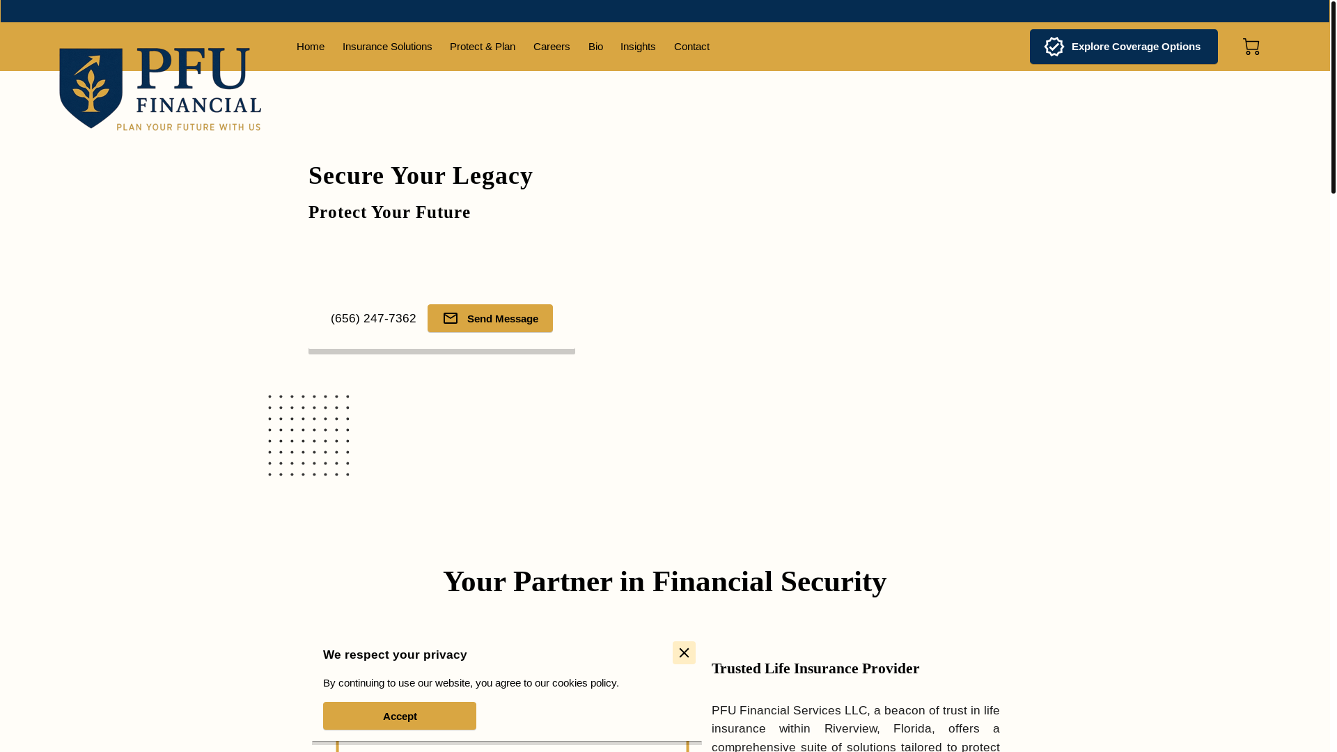 website screenshot of https://pfufinancial.com/