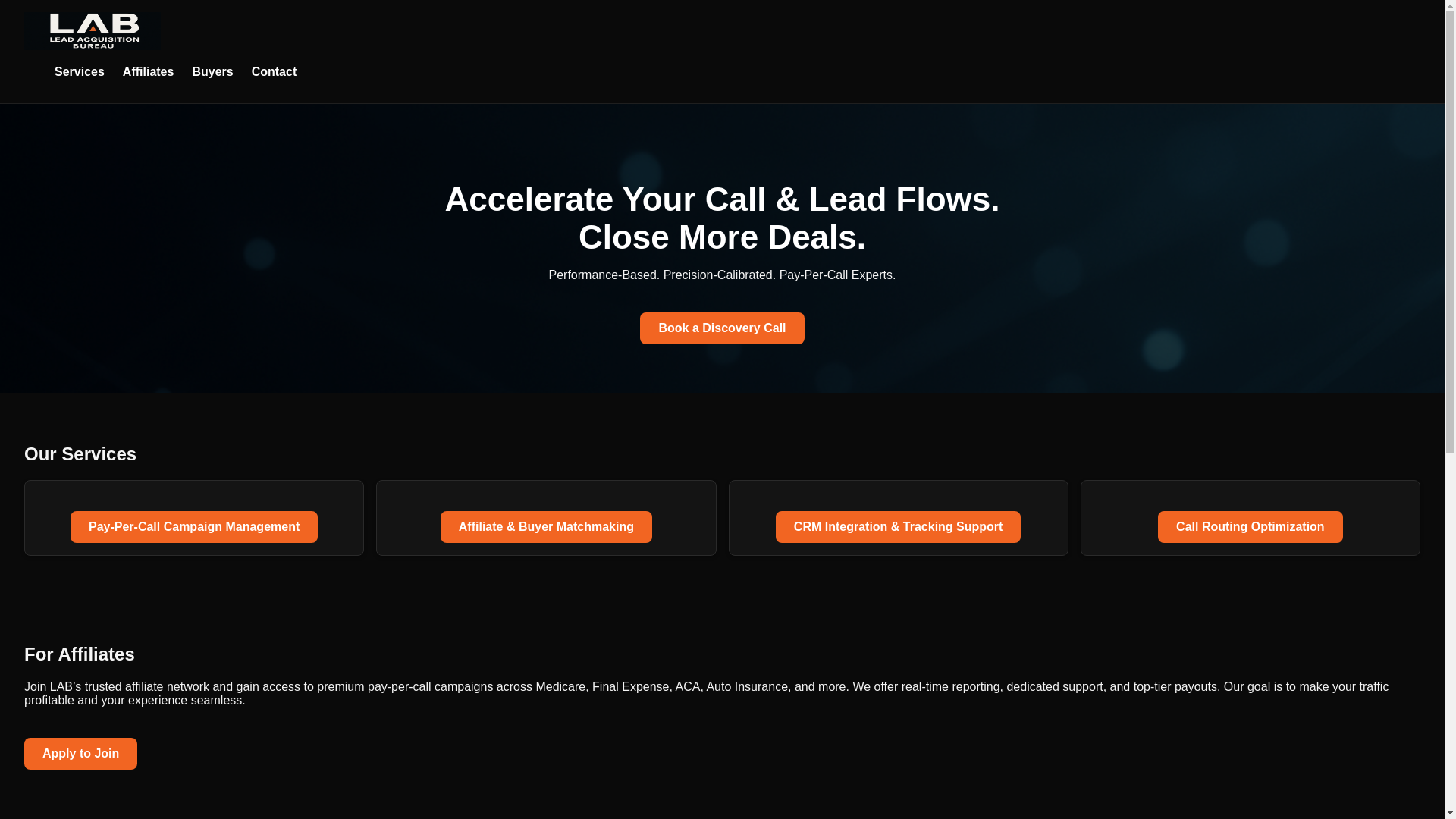 website screenshot of https://leadacquisitionbureau.com/