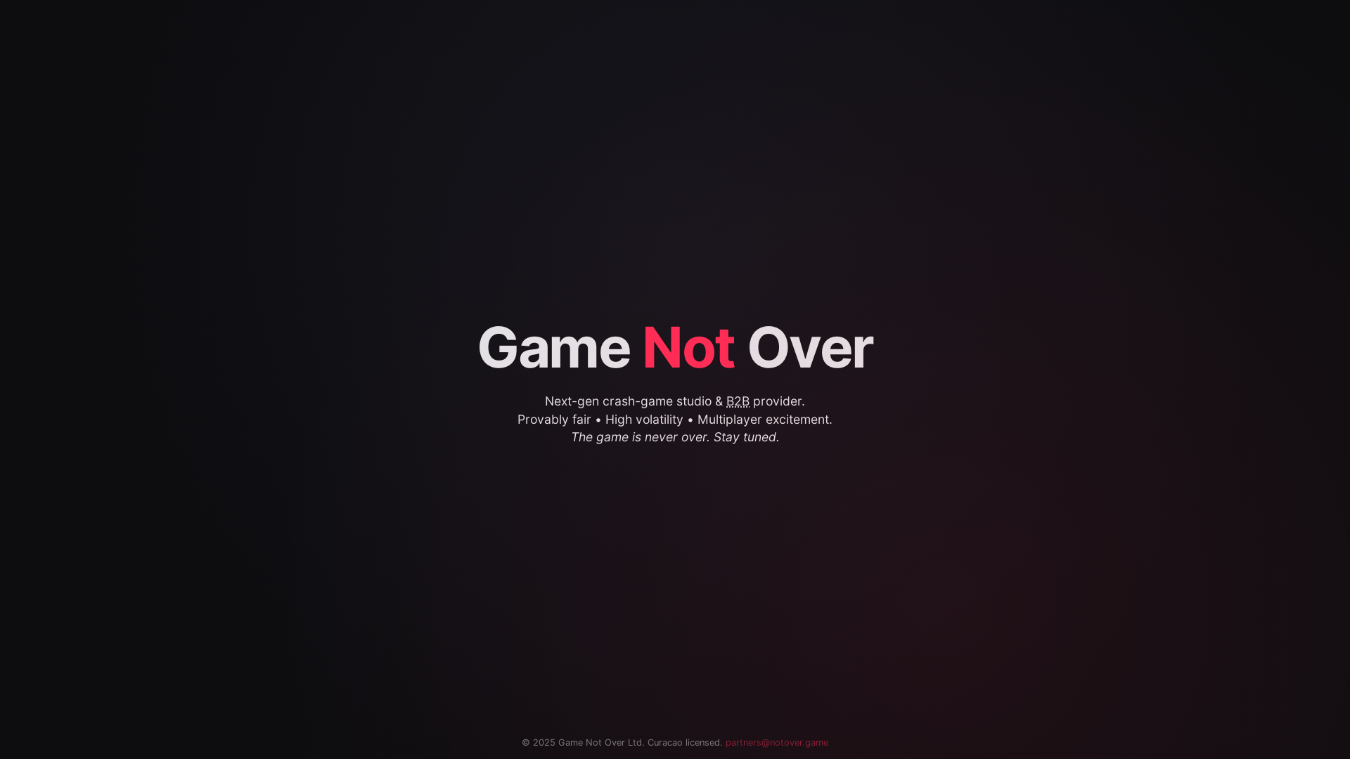 website screenshot of https://notover.game/