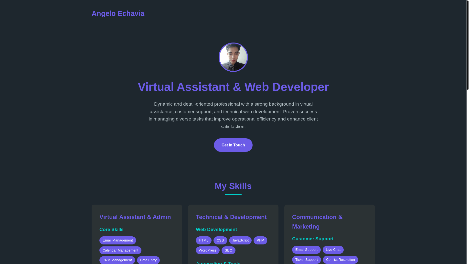 website screenshot of https://angelo-portfolio.pages.dev/