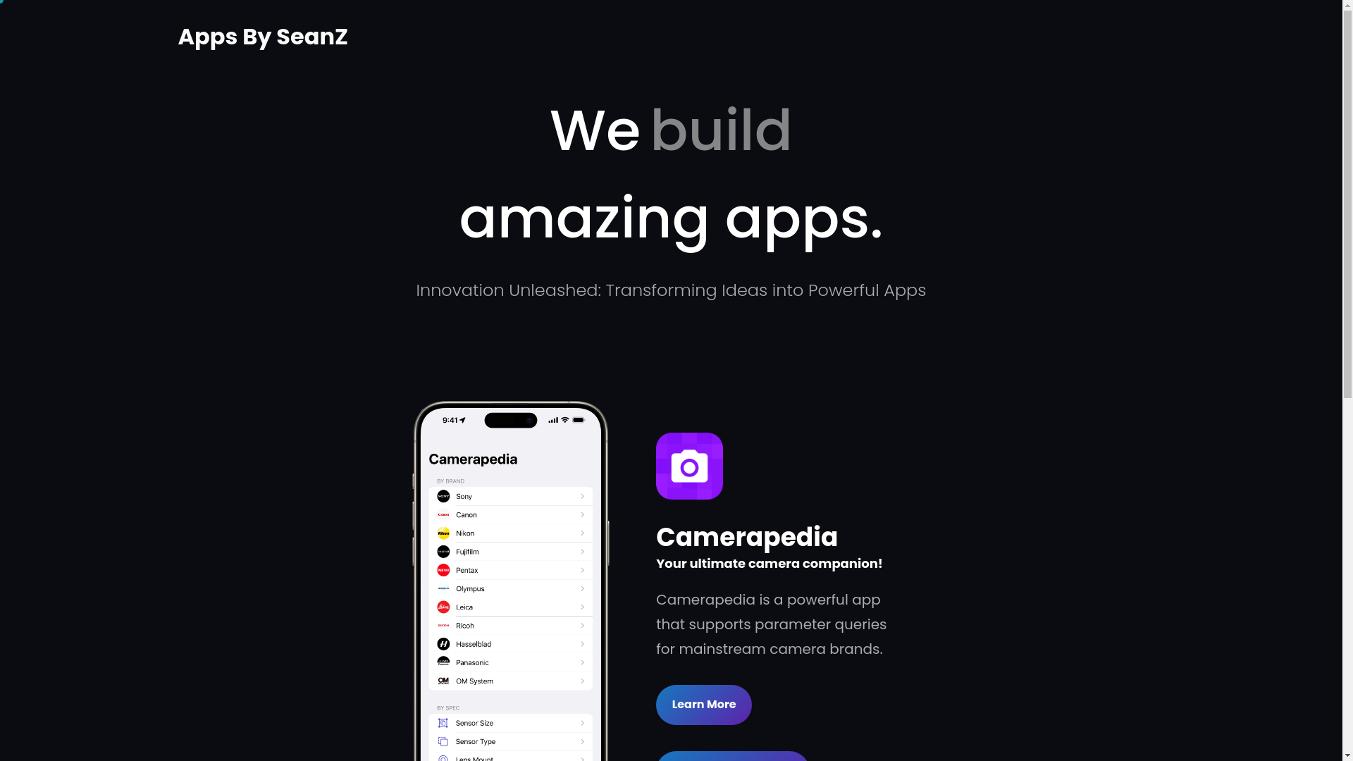 website screenshot of https://appsbysean.pages.dev/