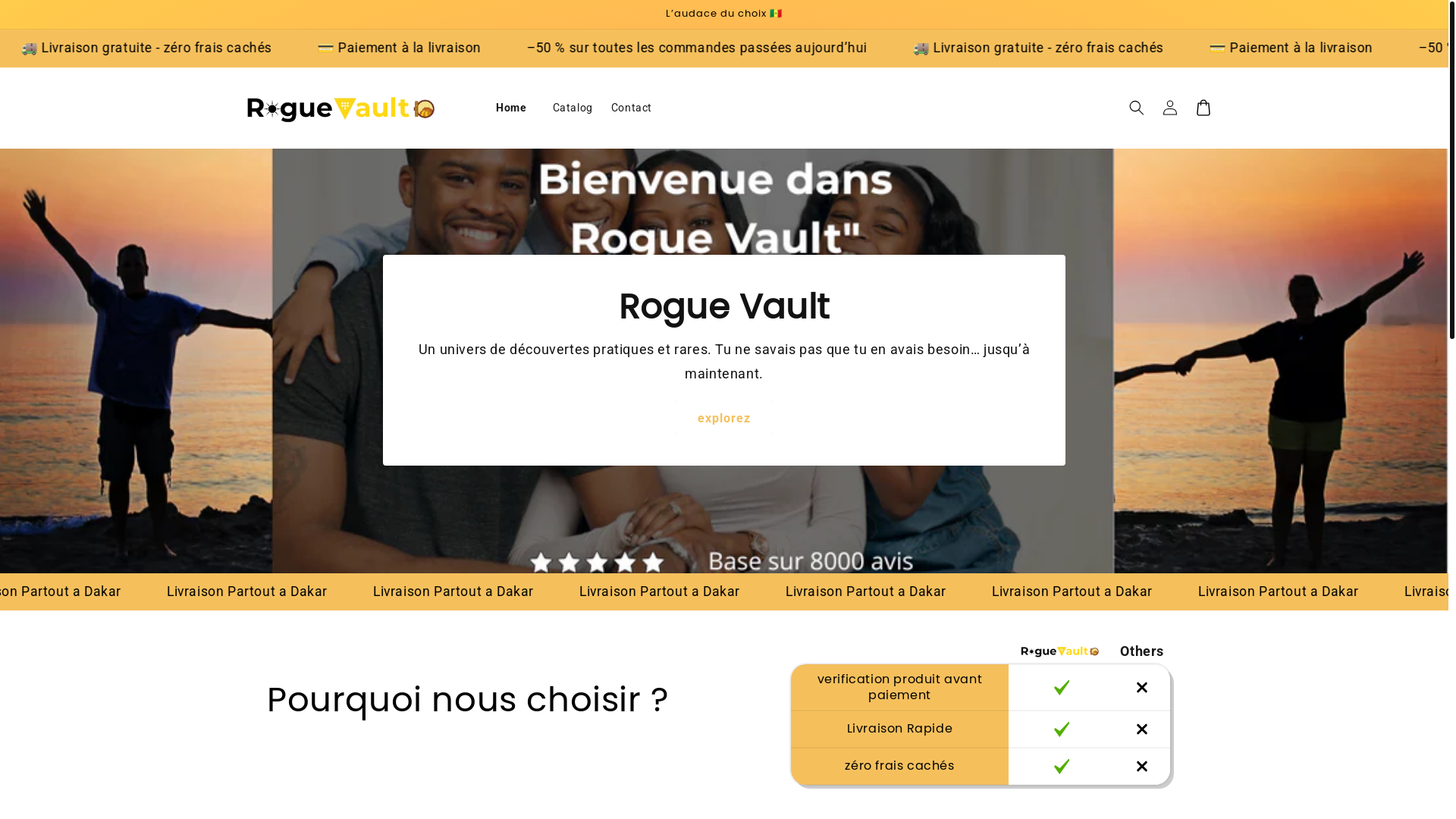 website screenshot of https://roguevault.store/