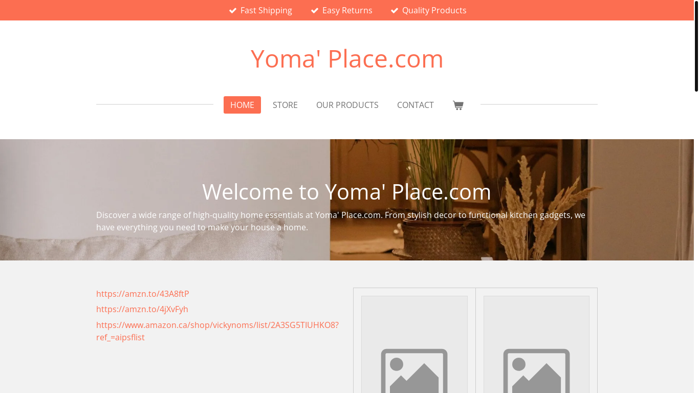website screenshot of https://yomas-place.com/
