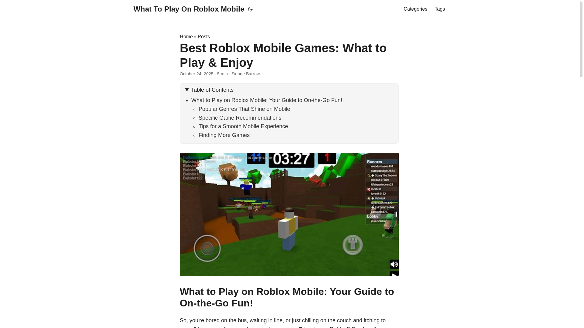 website screenshot of https://what-to-play-on-roblox-mobile.pages.dev/