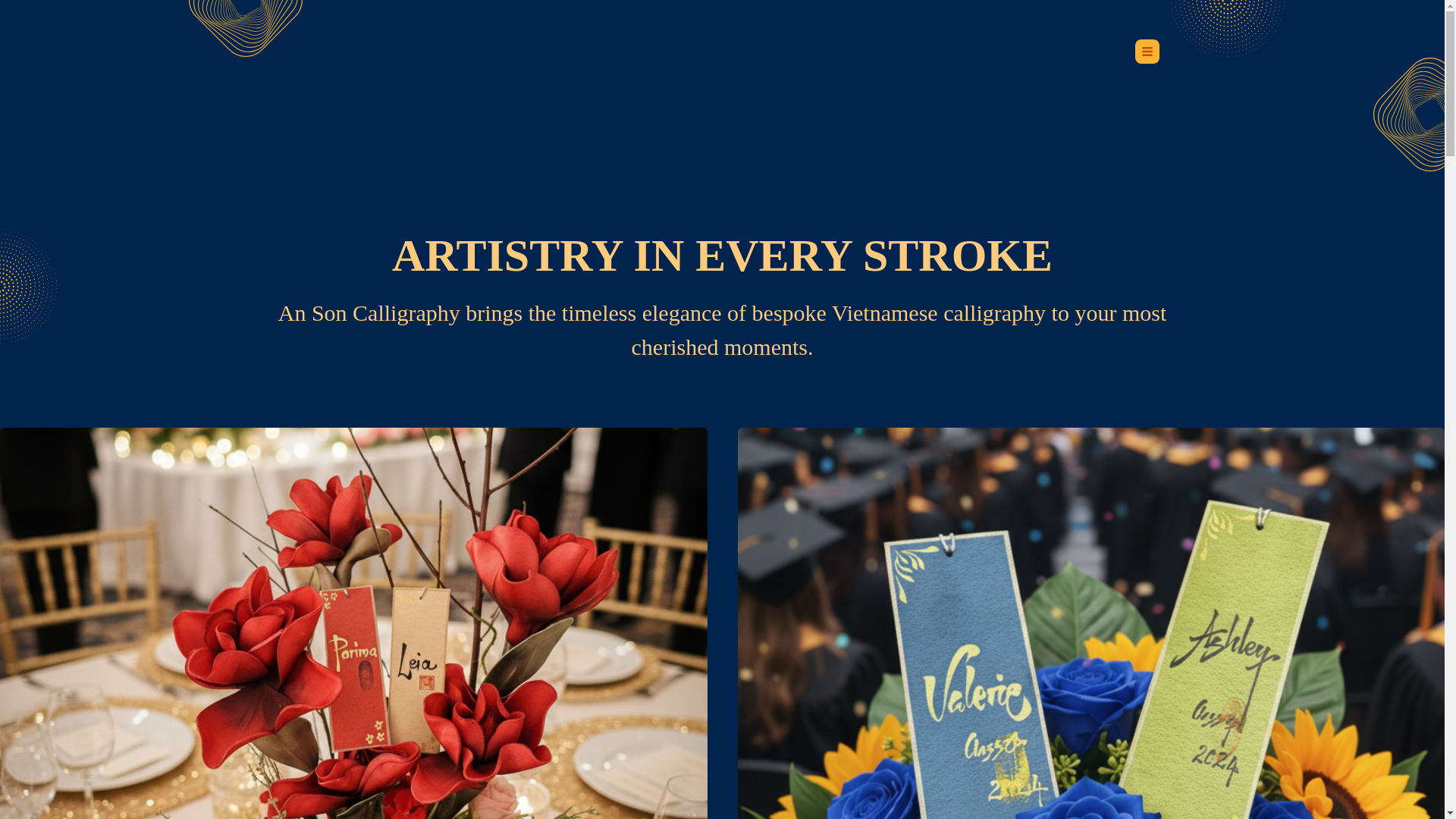 website screenshot of https://ansoncalligraphy.com/