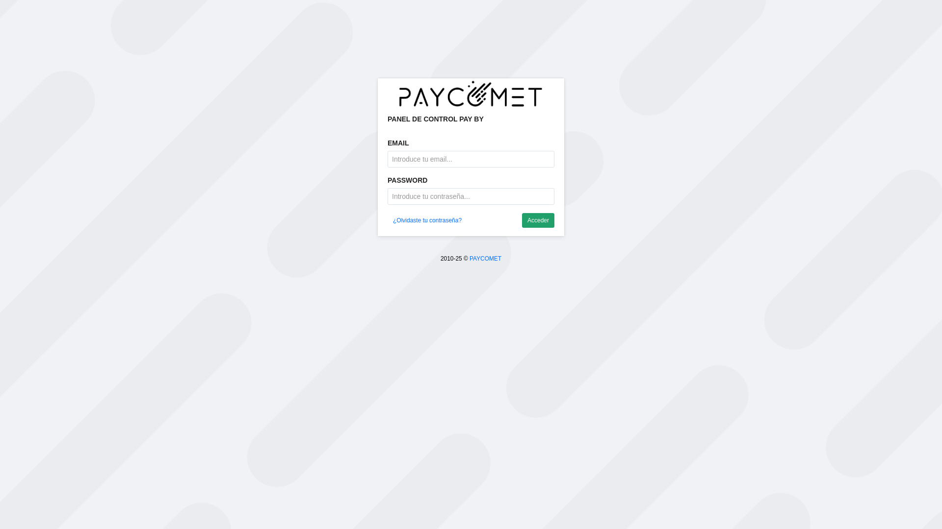 website screenshot of https://ignite.paycomet.com/