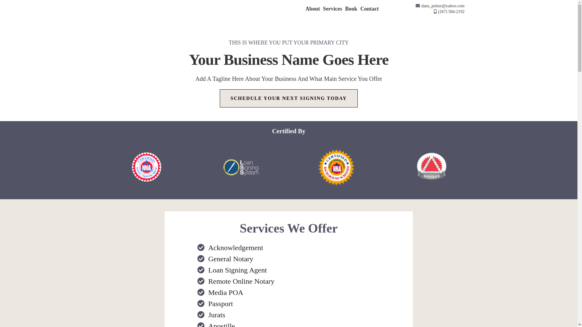 website screenshot of https://danapelzernotary.com/