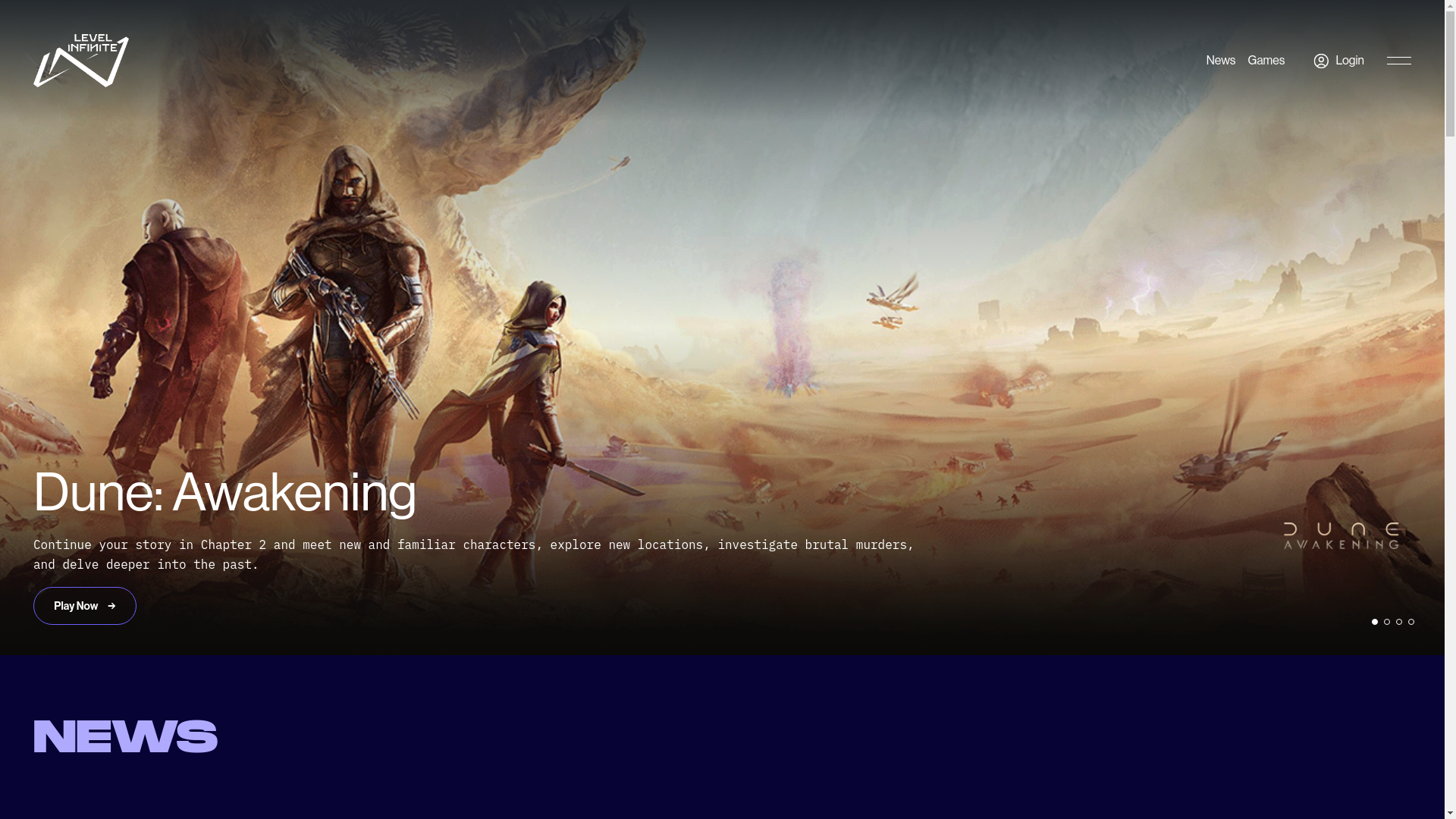 website screenshot of https://levelinfinite.com