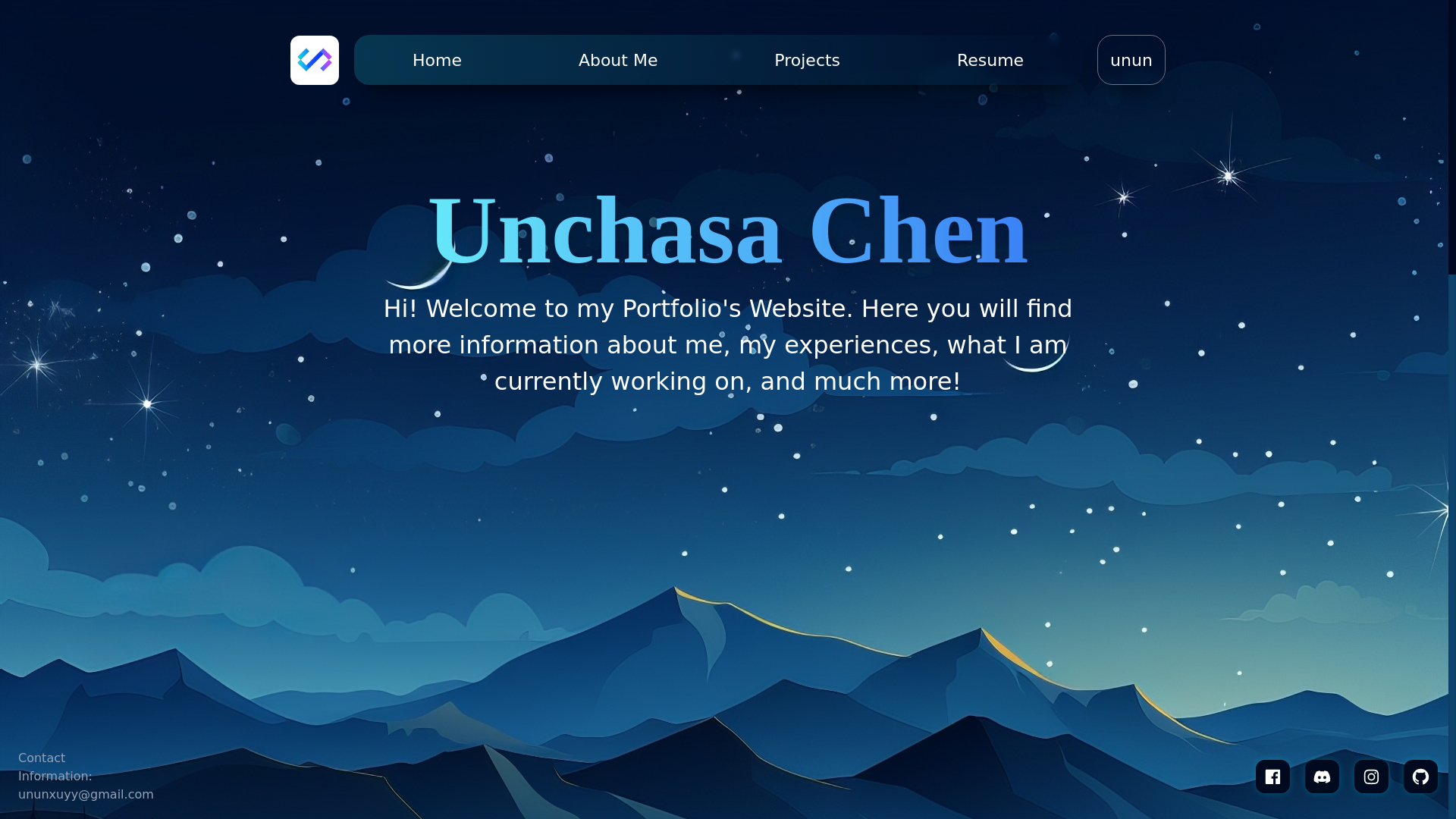 website screenshot of https://unchasa-portfolio-website.pages.dev/