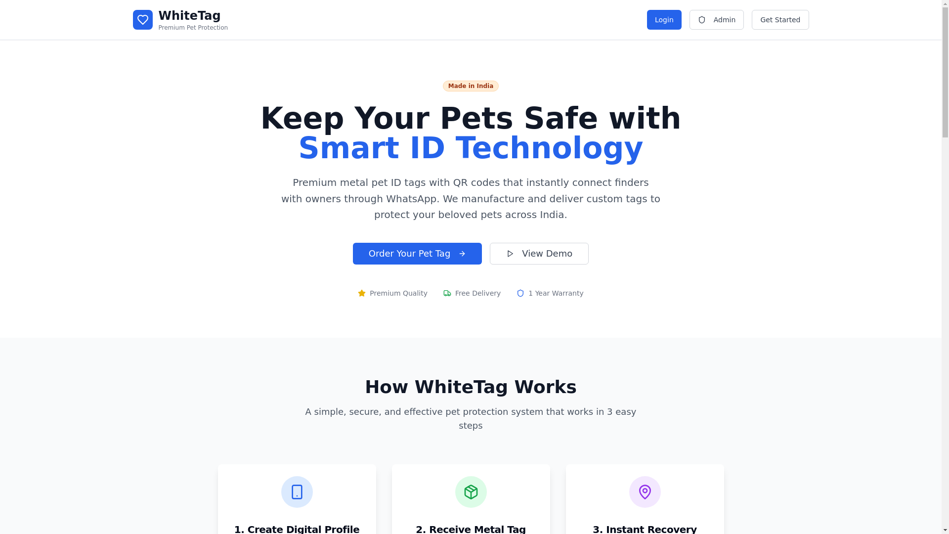 website screenshot of https://whitetag.pages.dev/