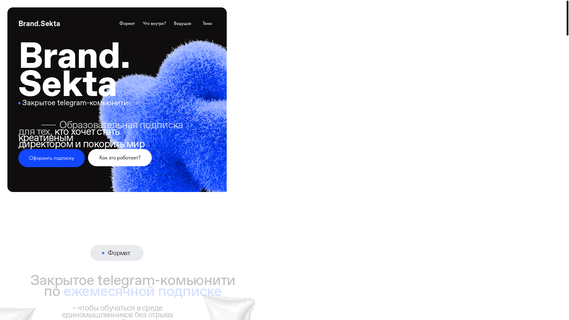 website screenshot of https://brandsekta.ru/