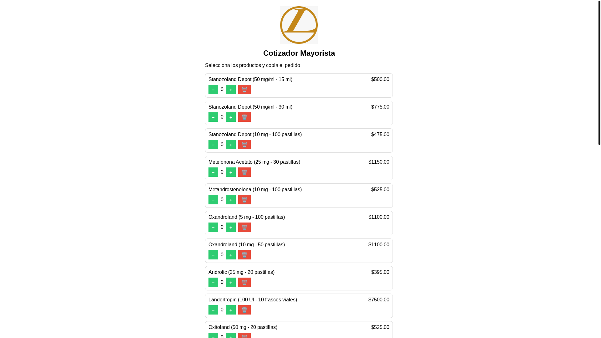 website screenshot of https://cotizadorlander.com/