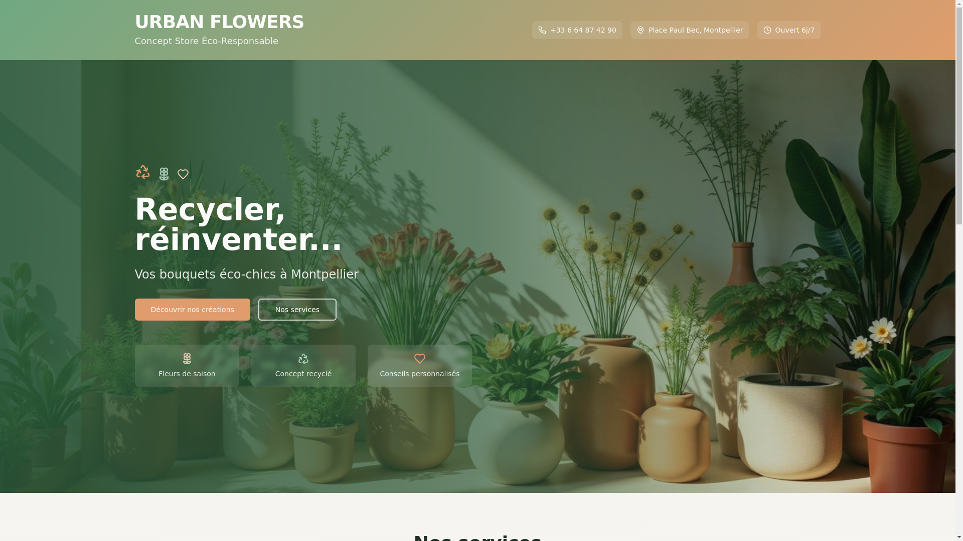 website screenshot of https://urban-flowers.pro/