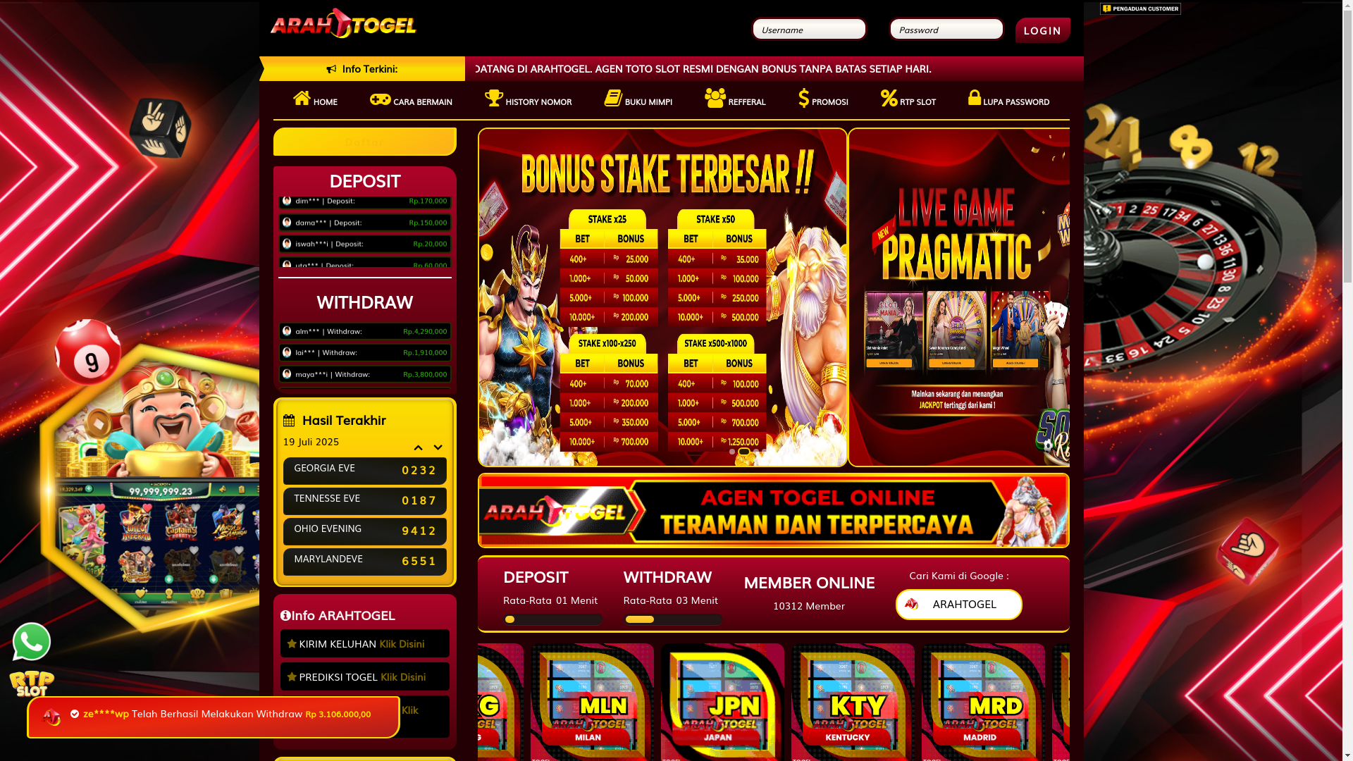 website screenshot of https://arahgames.online/