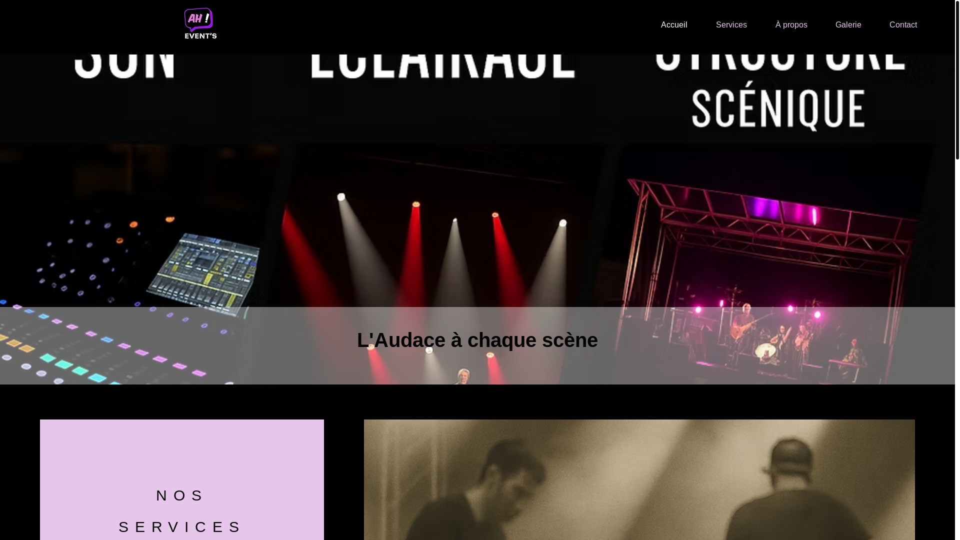 website screenshot of https://ahevents.fr/