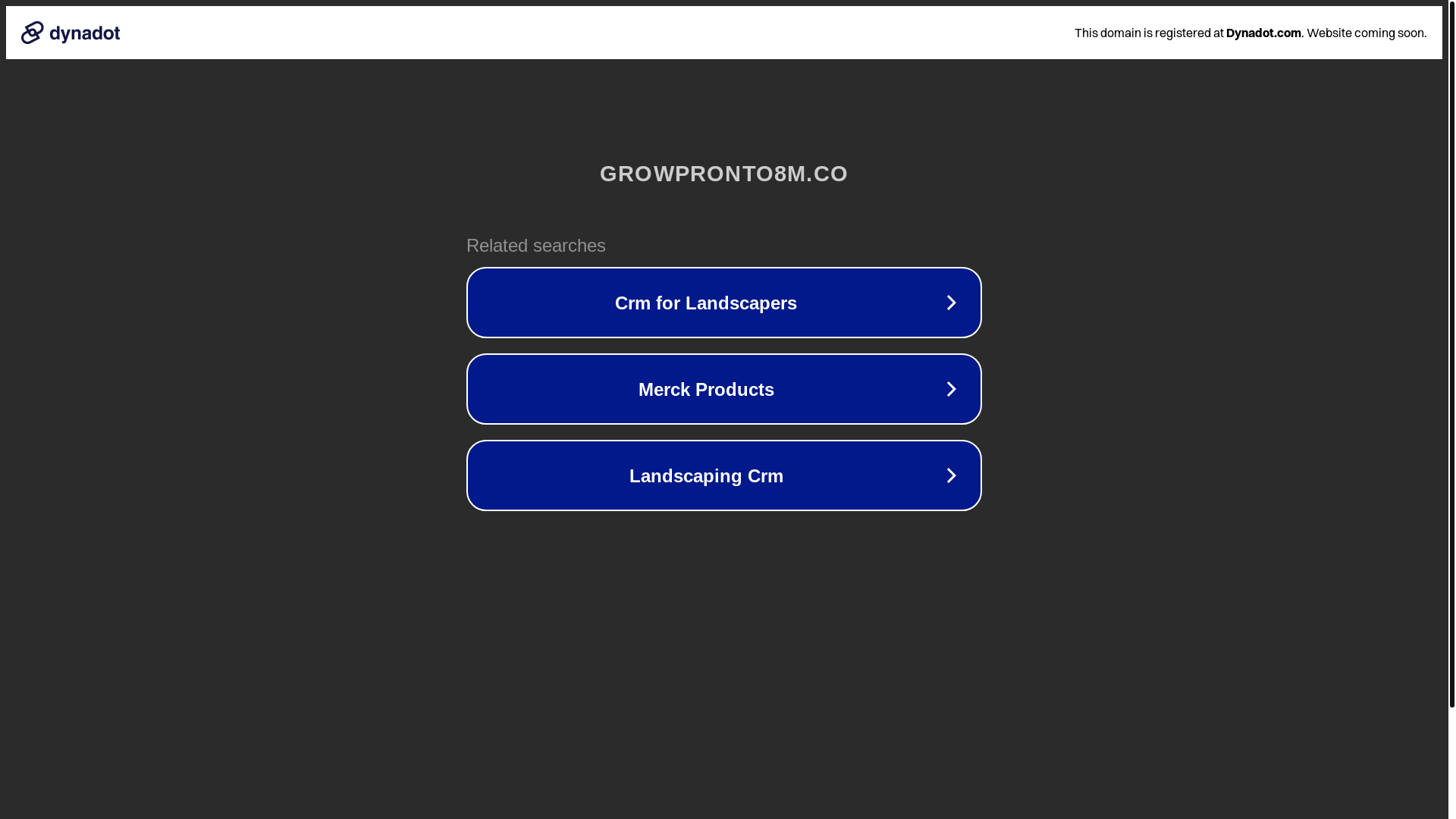 website screenshot of https://growpronto8m.co/