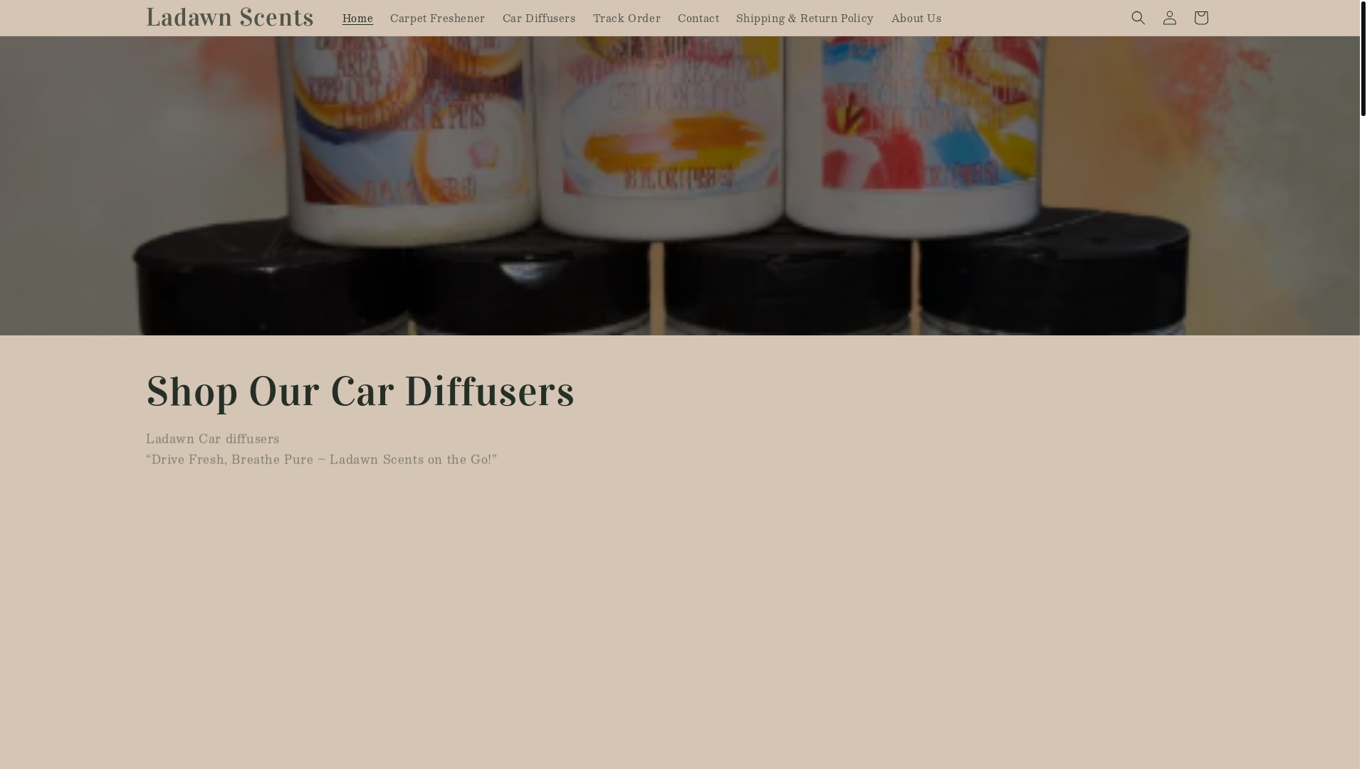 website screenshot of https://ladawnscents.com/