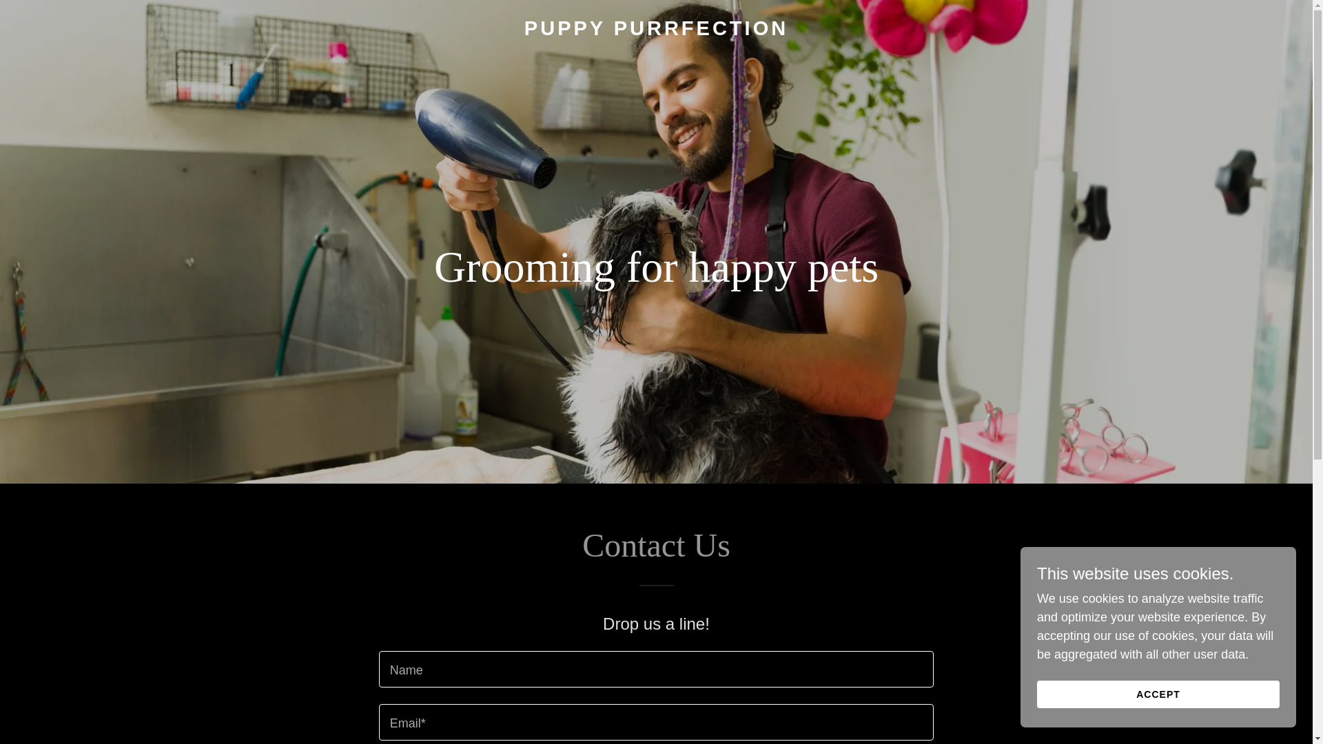 website screenshot of https://puppypurrfection.com/