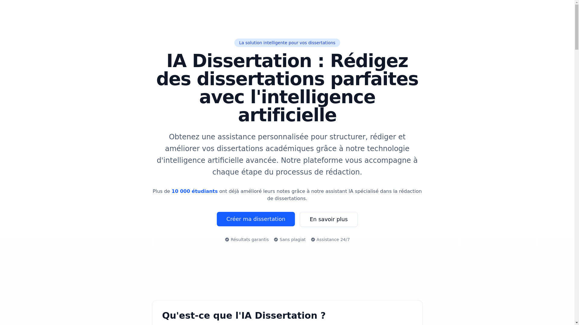 website screenshot of https://ia-dissertation.fr/