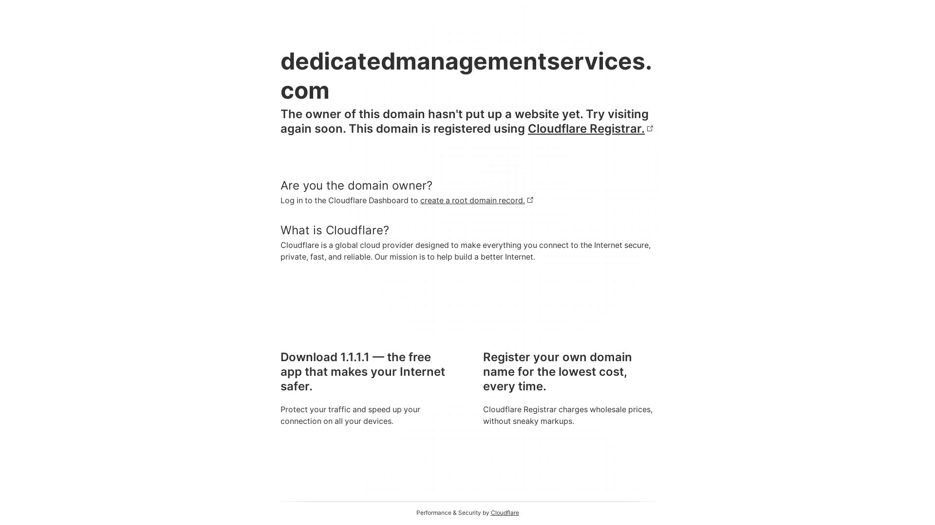 website screenshot of https://dedicatedmanagementservices.com/